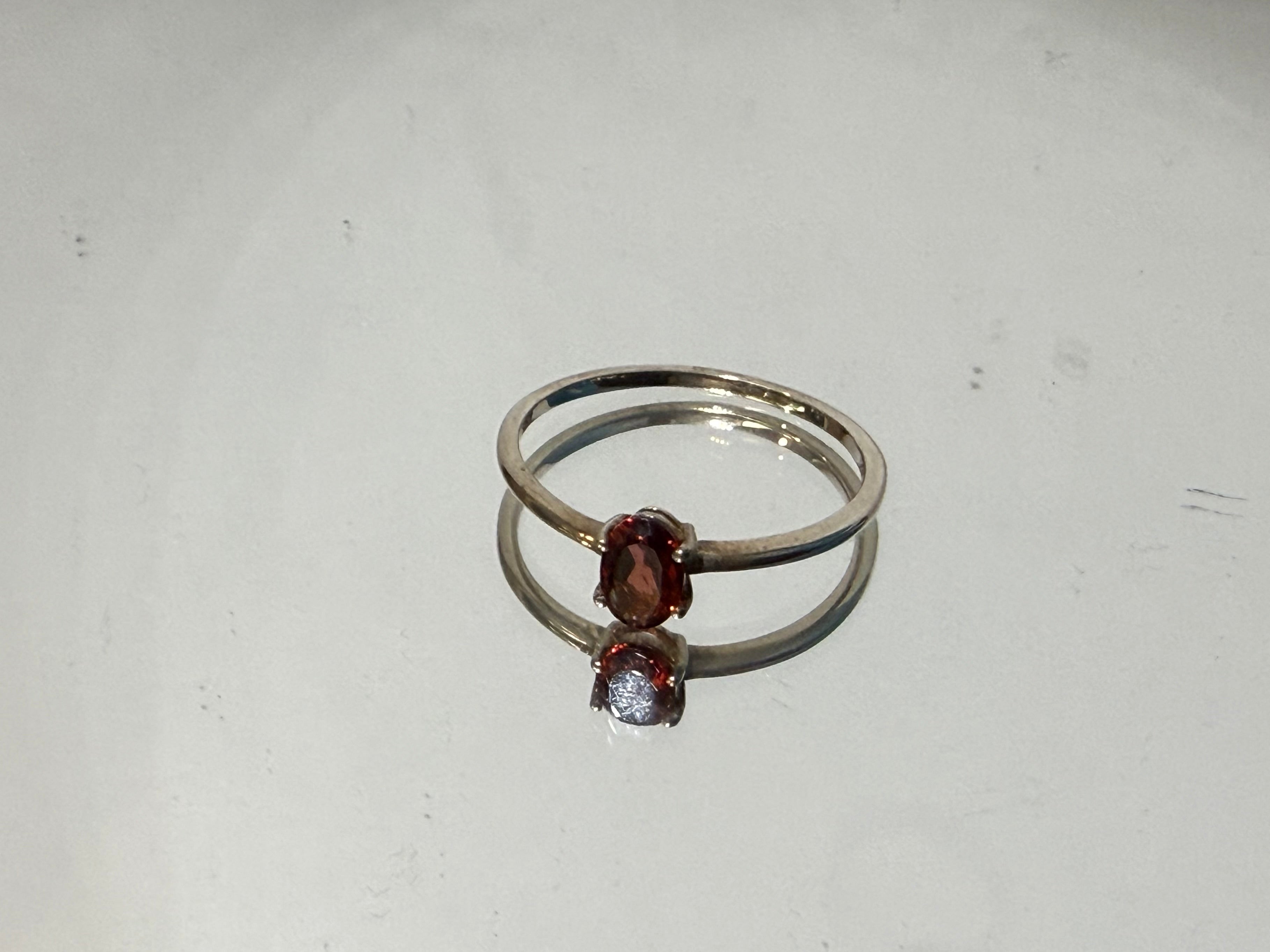 Natural Garnet Ring, size 8 – Passion, Strength & Grounding Crystal Wellness