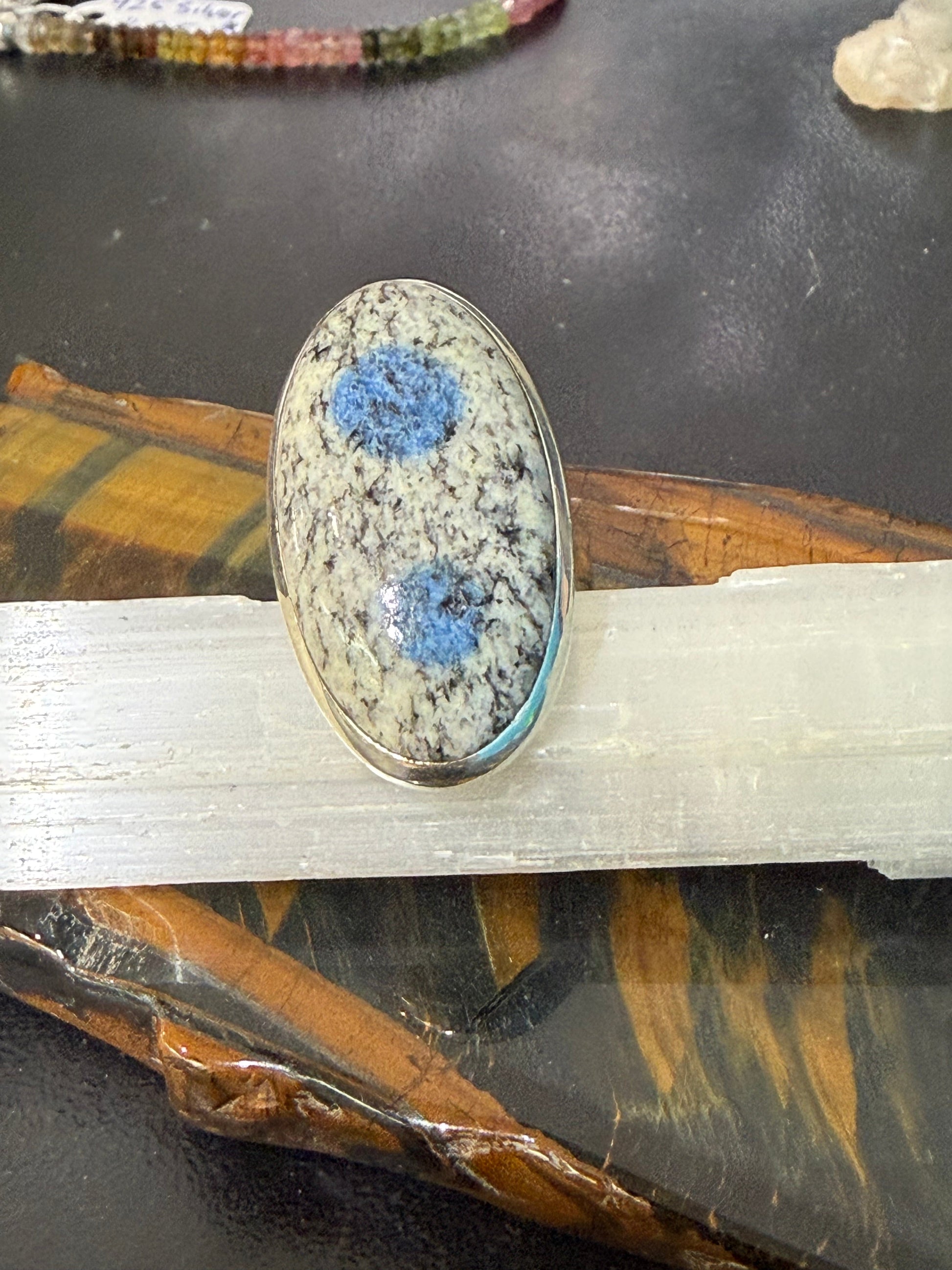 K2 Stone Silver Ring — Harmony of Earth & Sky, size 6.5 adjustable Crystal Wellness