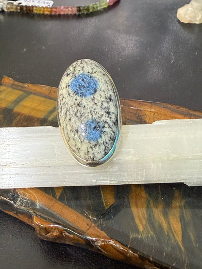 K2 Stone Silver Ring — Harmony of Earth & Sky, size 6.5 adjustable Crystal Wellness