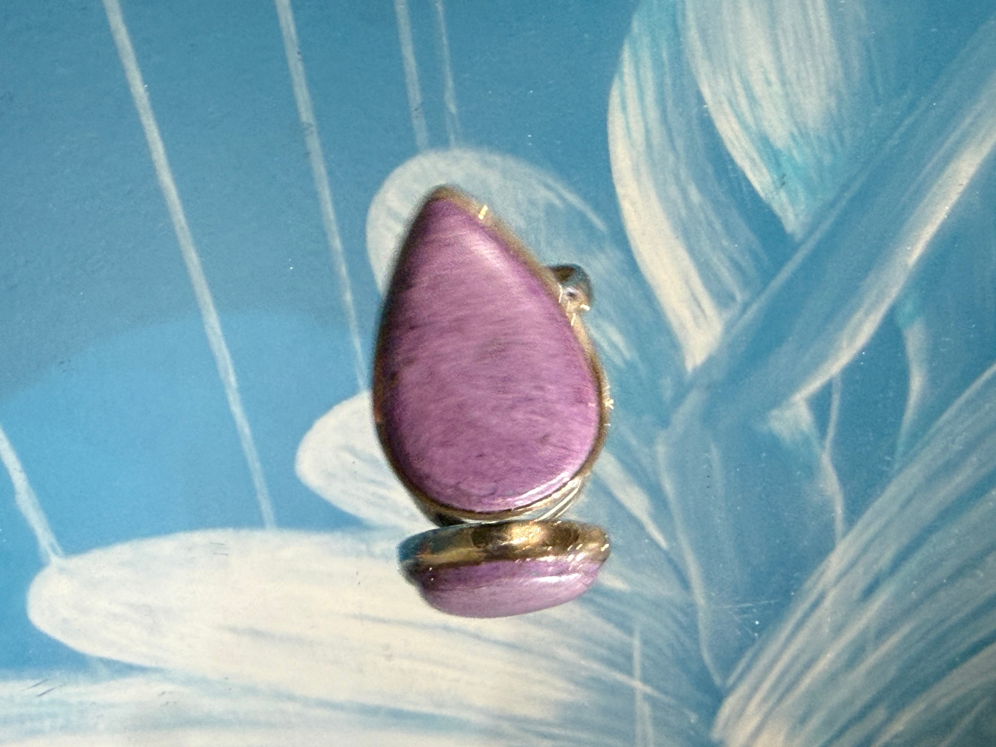 Purpurite Ring, size 9 adjustable - Stone of Spiritual Freedom, Intuition & Transformation Crystal Wellness