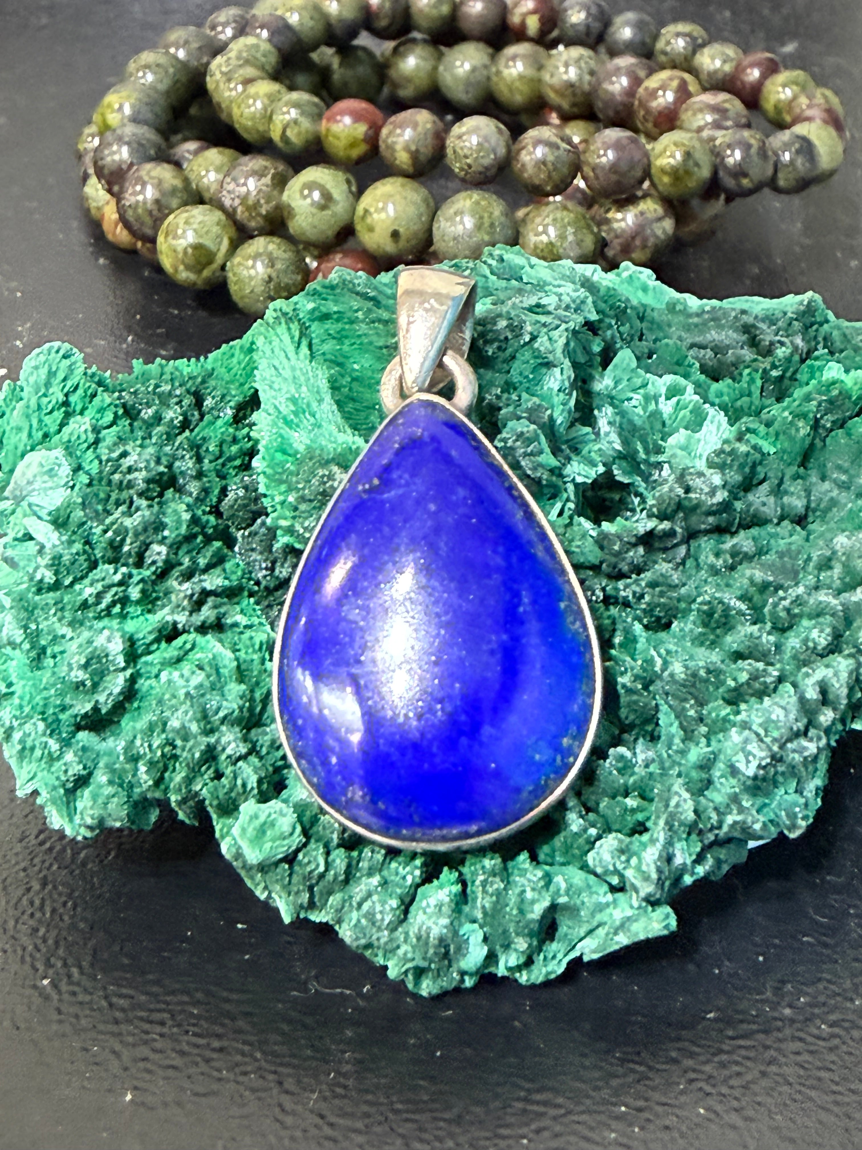 Lapis Lazuli Pendant — Stone of Wisdom & Inner Truth, 30mmx20mm Crystal Wellness