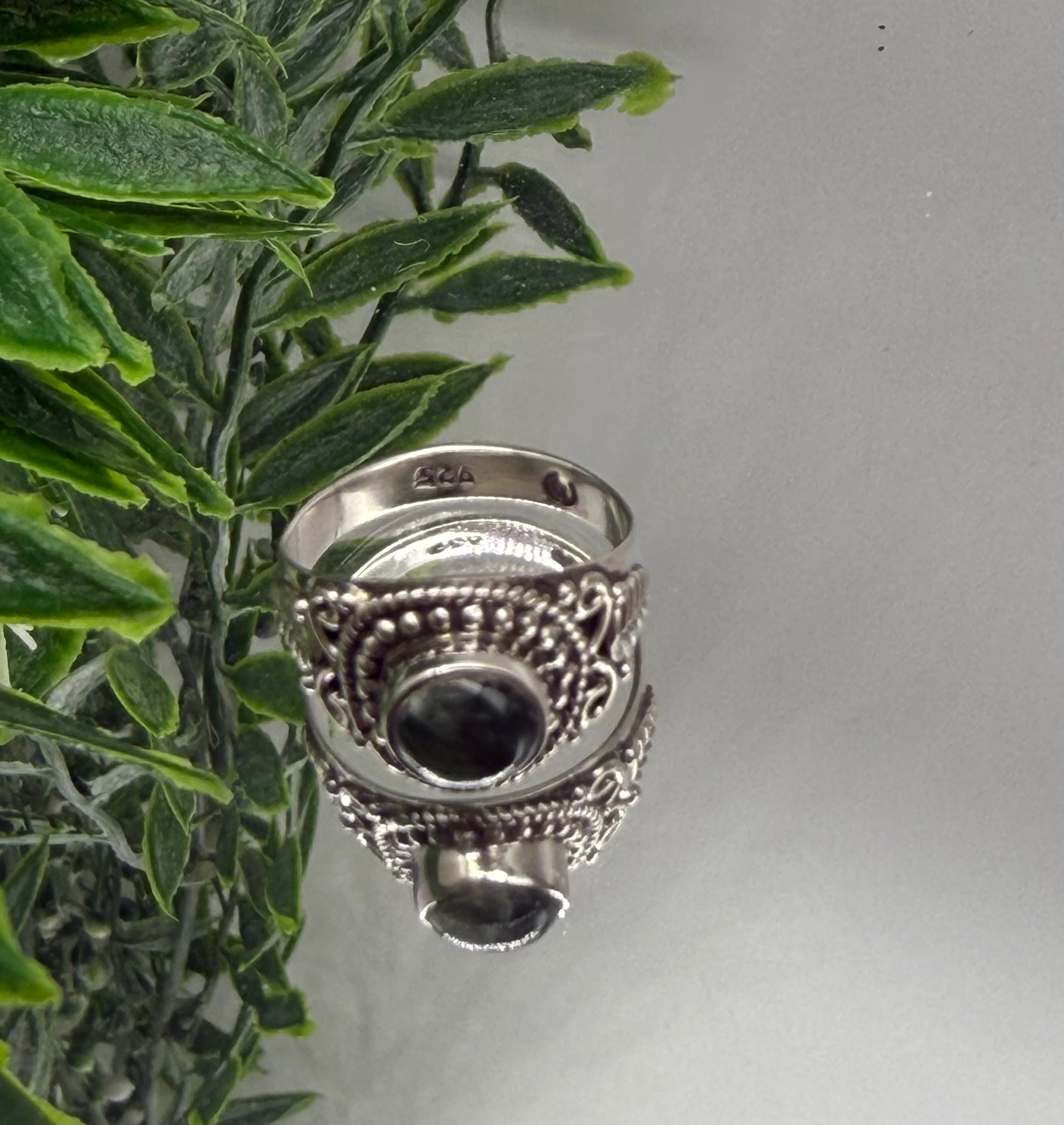Seraphinite Sterling Silver Ring – 5x5 mm, Size 6 Crystal Wellness