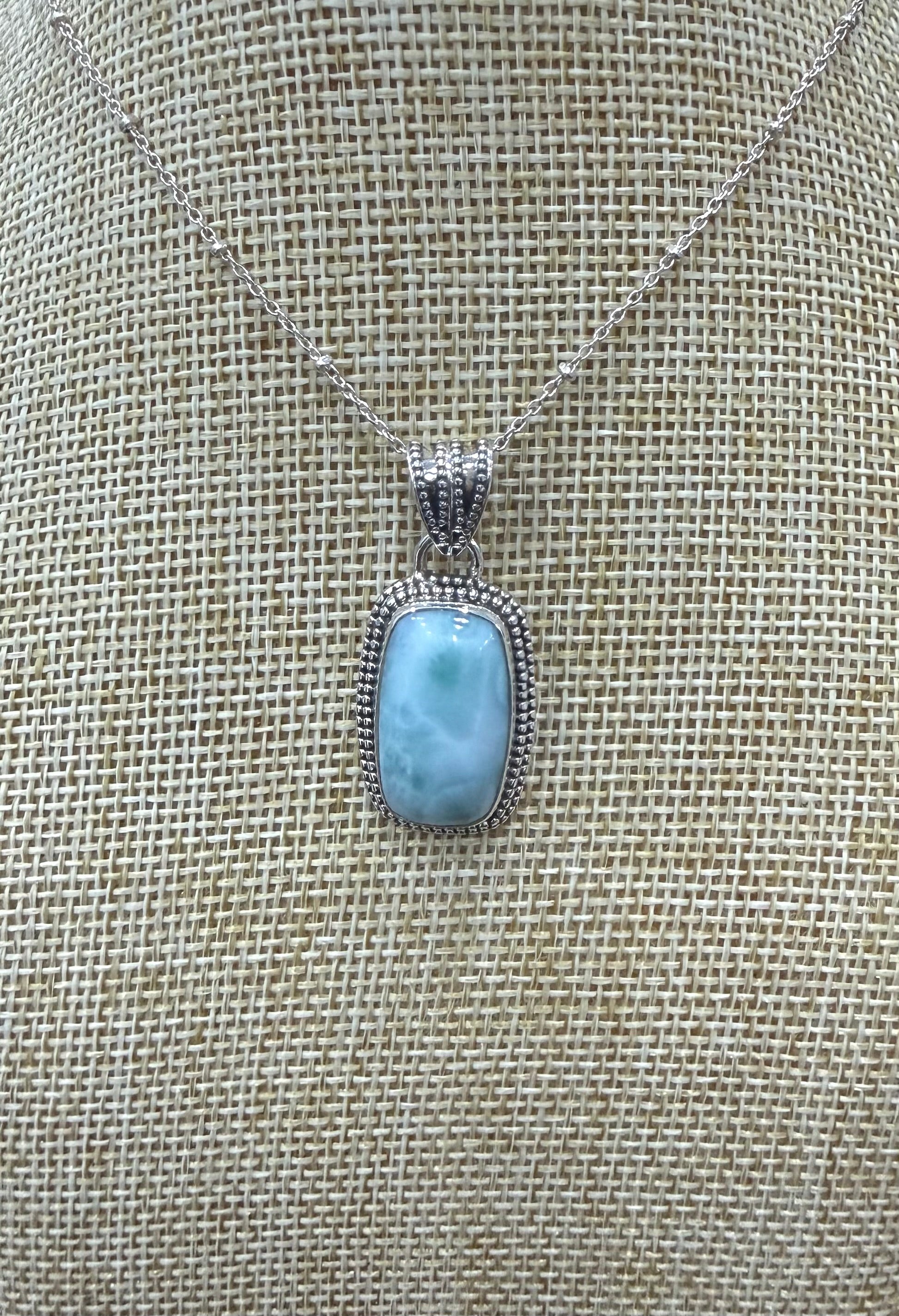 Larimar 925 Sterling Silver Bracelet Crystal Wellness