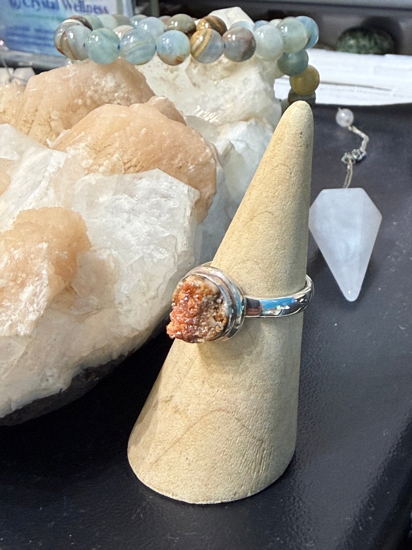 Vanadinite Ring – Flame of Focus & Vital Energy, size 8 Crystal Wellness