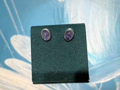 Tanzanite Stud Earrings – Intuition • Higher Wisdom • Spiritual Transformation, 9mmx6mm Crystal Wellness