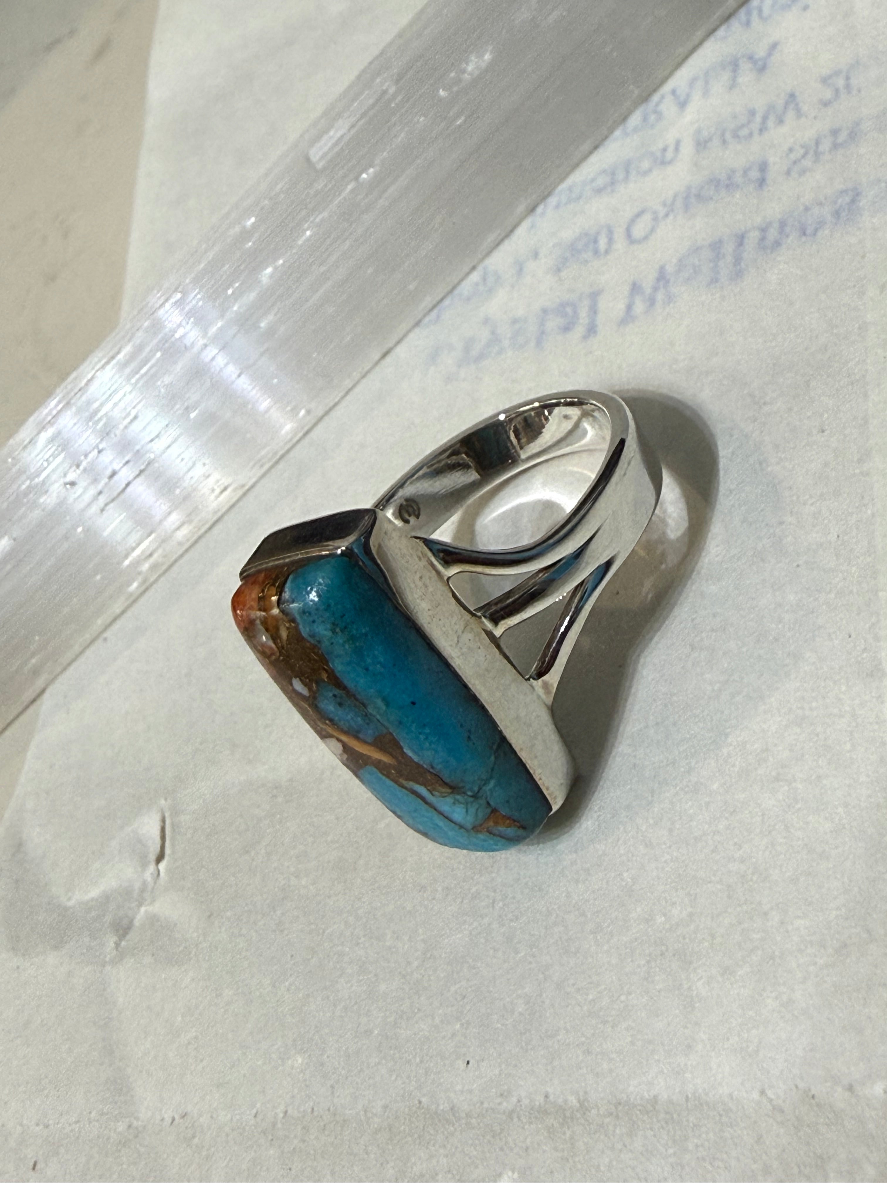Spiny Oyster Turquoise Ring, size 7 Crystal Wellness