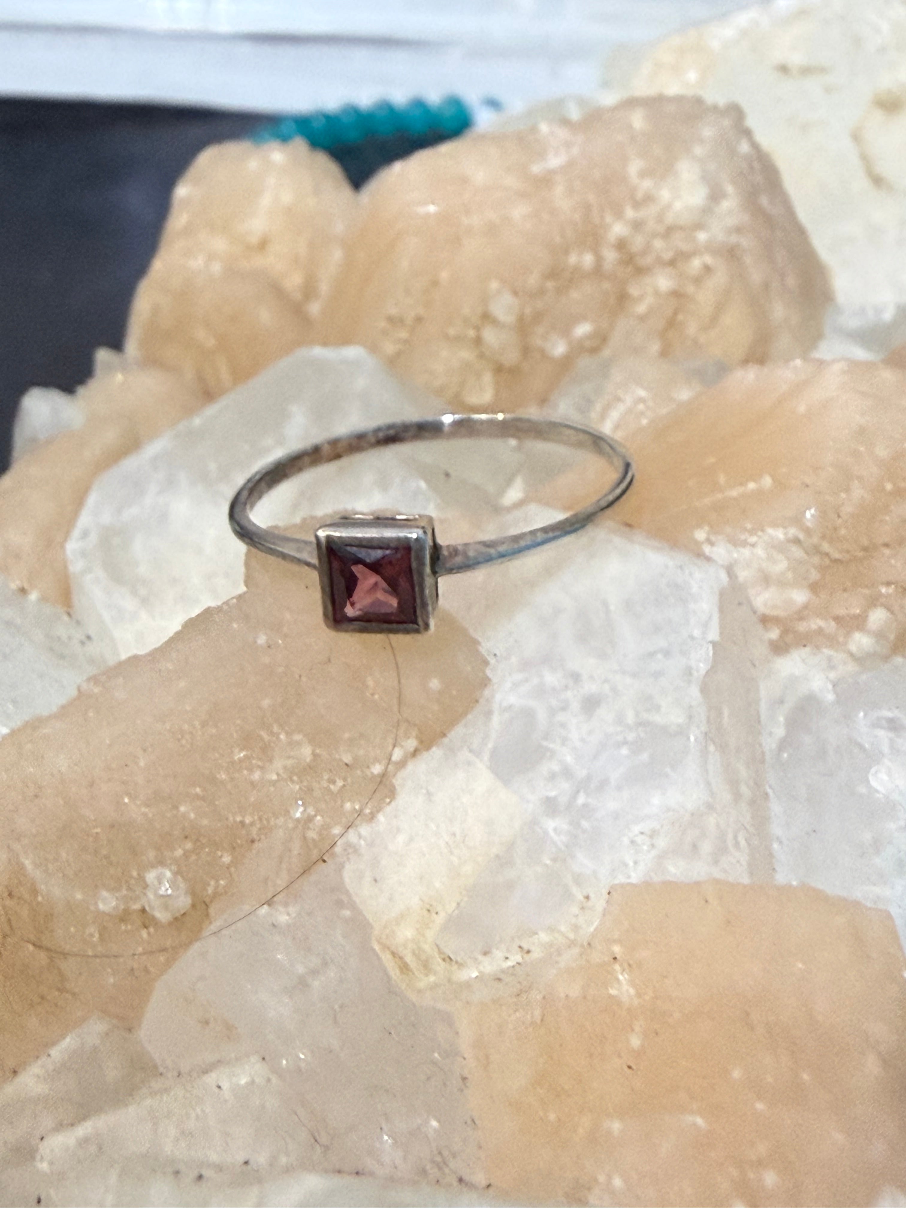 Natural Garnet Ring, size 9 – Passion, Strength & Grounding Crystal Wellness