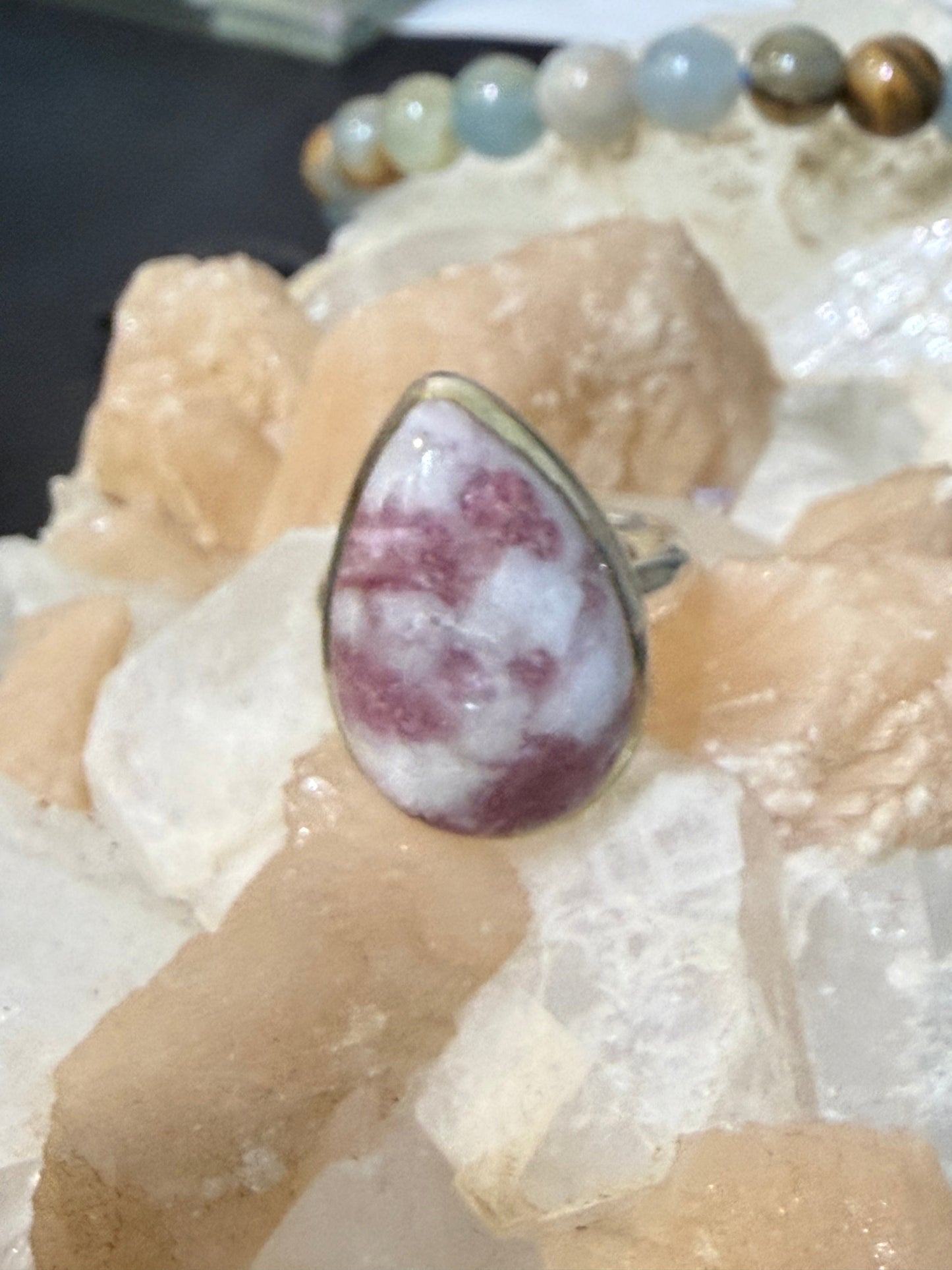Cinnabar Ring, size 8 – The Stone of Prosperity & Personal Power Crystal Wellness