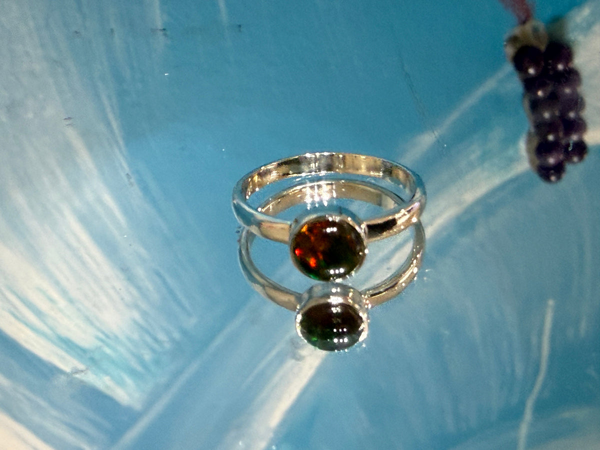 CHALAMA BLACK OPAL RING
“Stone of Mystery, Intuition & Transformation”, size 6 Crystal Wellness