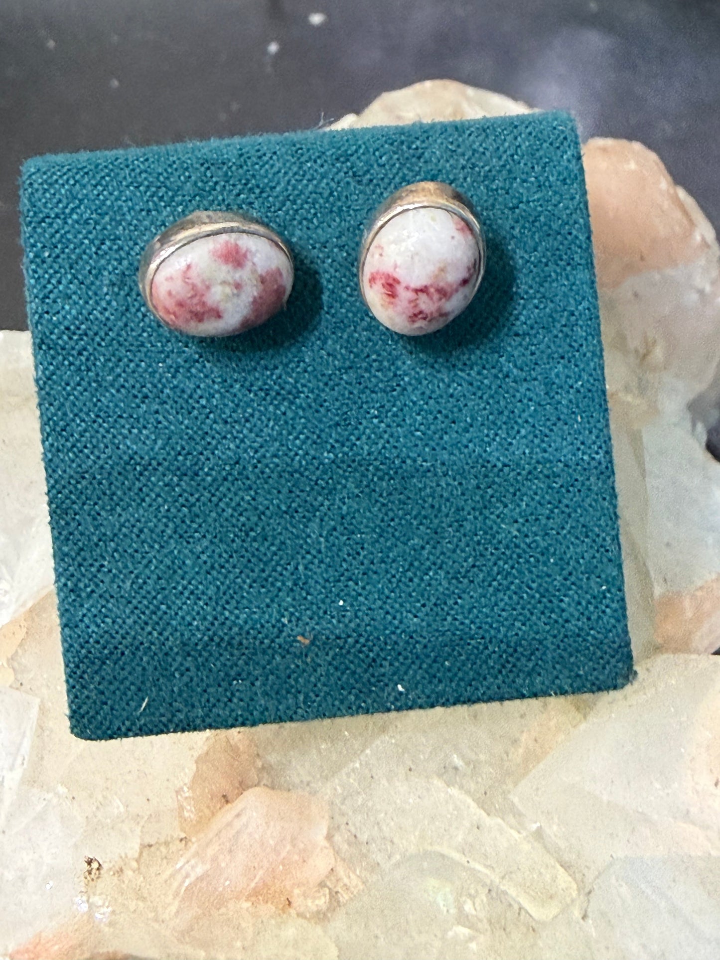 Cinnabar Stud Earrings – Prosperity, Confidence & Inspired Success, 9mmx7mm Crystal Wellness