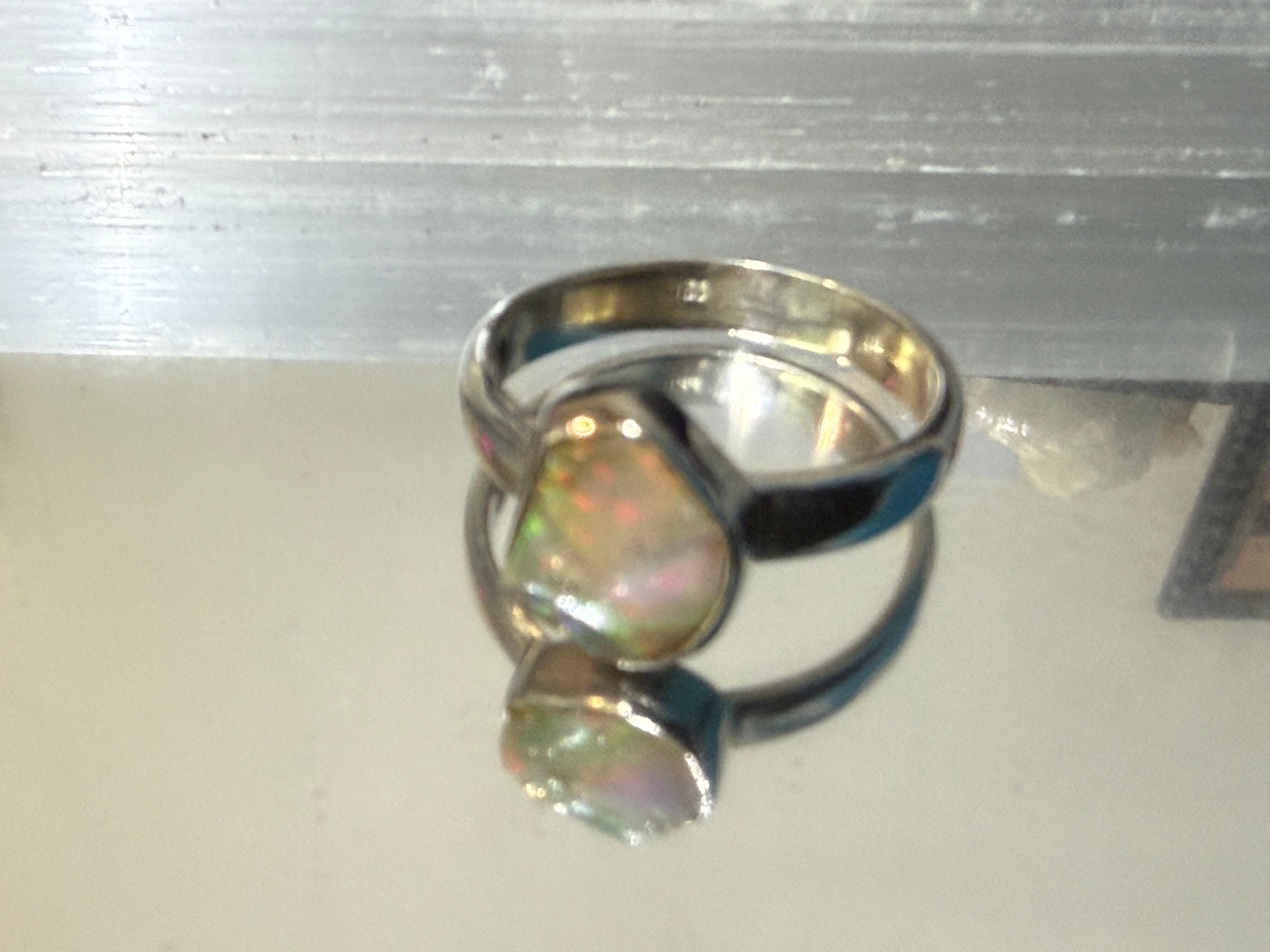 Raw Australian Opal Ring, size 9  – Untamed Fire of the Earth Crystal Wellness
