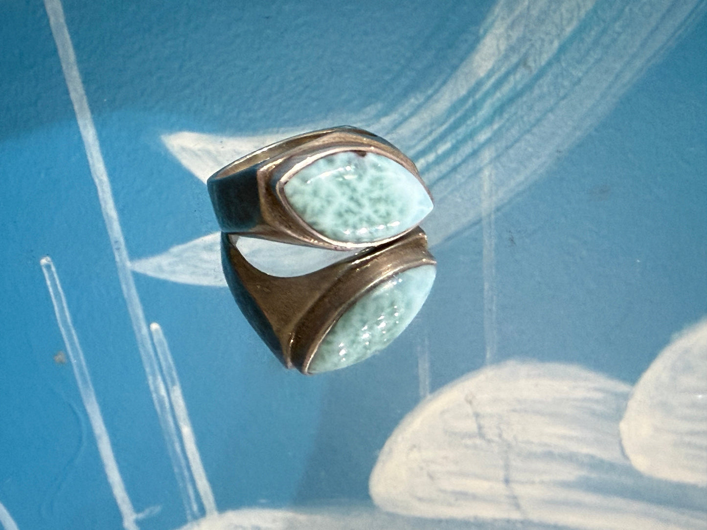 💙 Larimar Ring — The Stone of Calm & Gentle Expression, size 8 Crystal Wellness