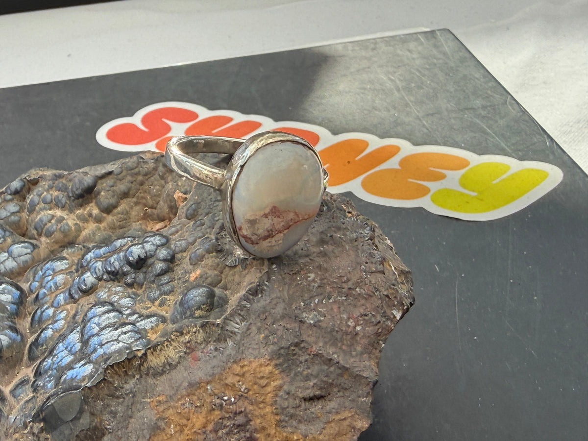 Solid Australian Opal Ring — size 12 Cosmic Light • Inspiration • Inner Magic Crystal Wellness