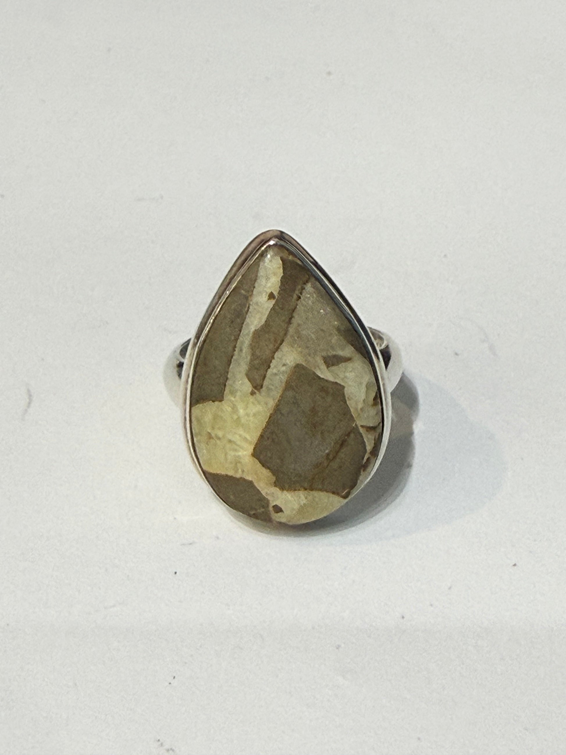 Ancient Earth Wisdom Septarian Silver Ring – Size 6 Crystal Wellness