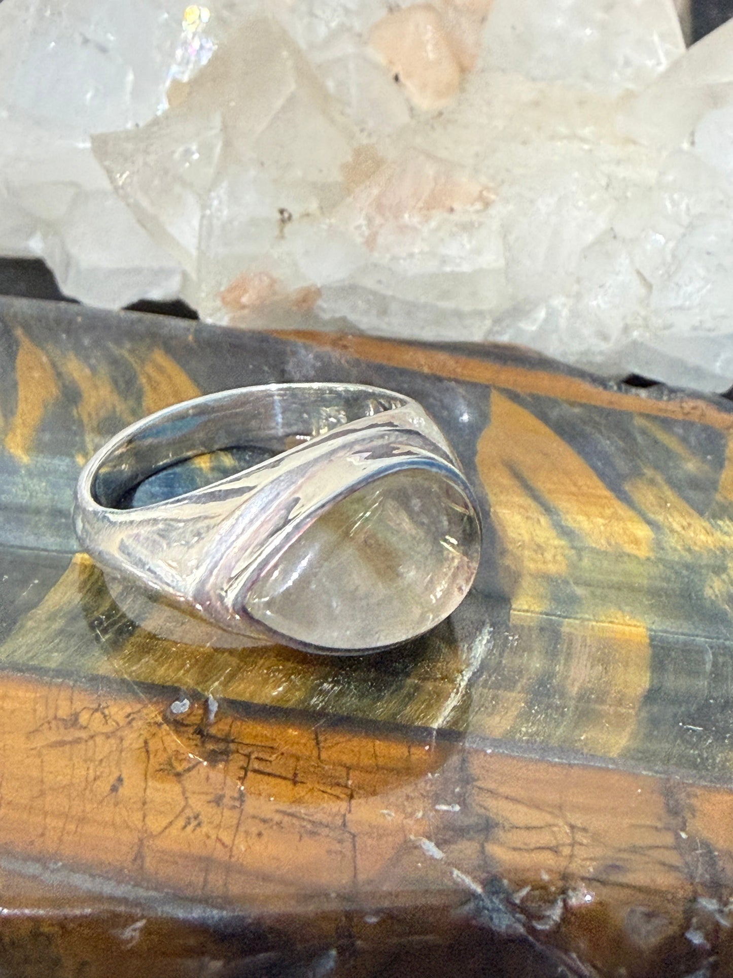✨ Golden Rutilated Quartz Ring — Golden Threads of Light, size 9 Crystal Wellness