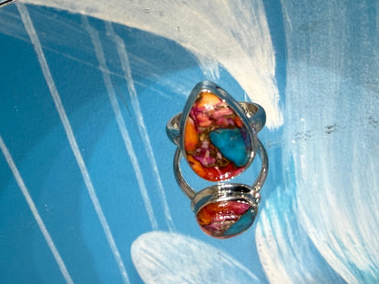 SPINY OYSTER TURQUOISE RING – Vibrant Energy, Protection & Inner Strength, size 5.5 Crystal Wellness