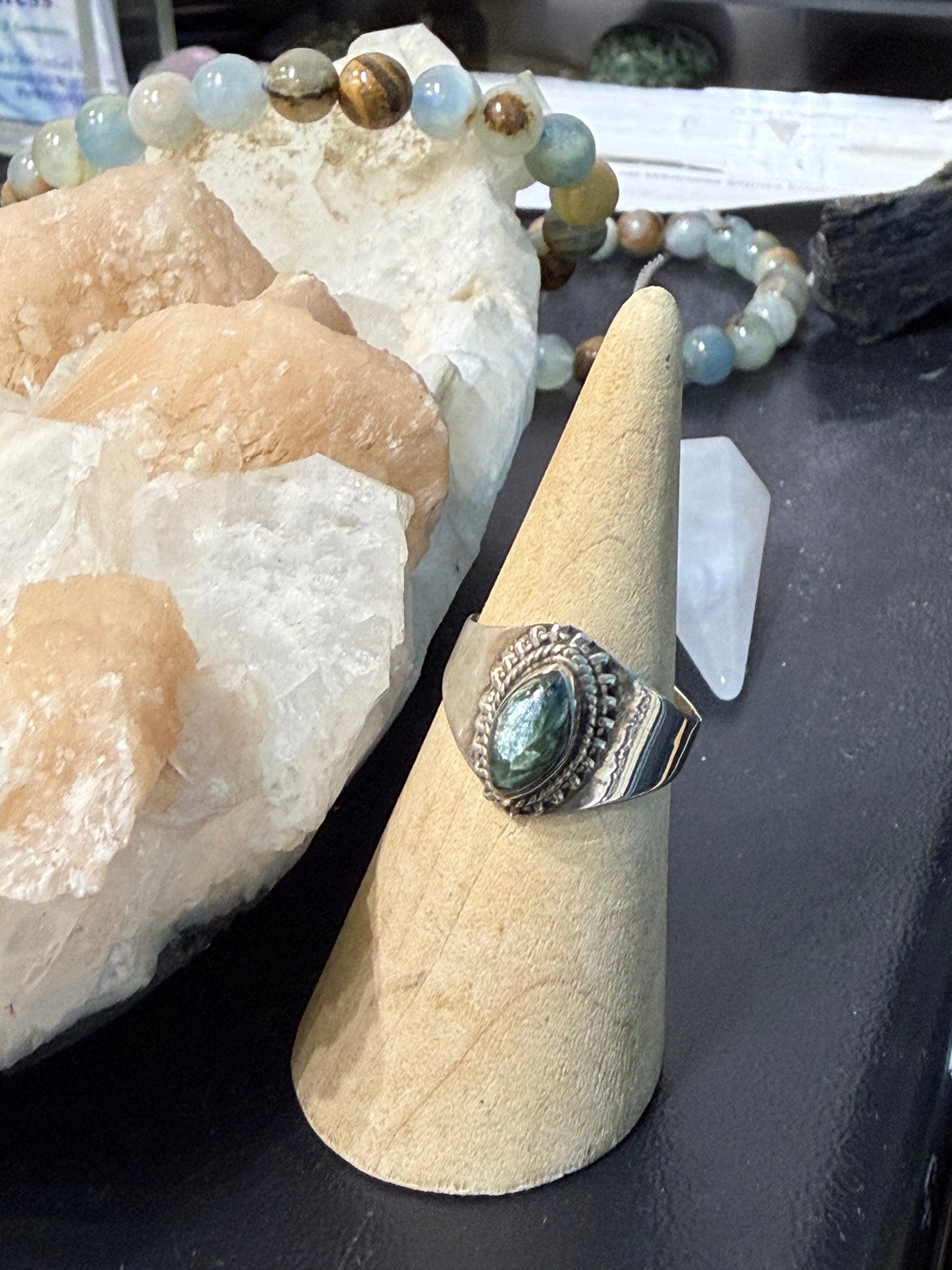 Seraphinite Ring, size 8
Wings of Healing & Spiritual Light Crystal Wellness