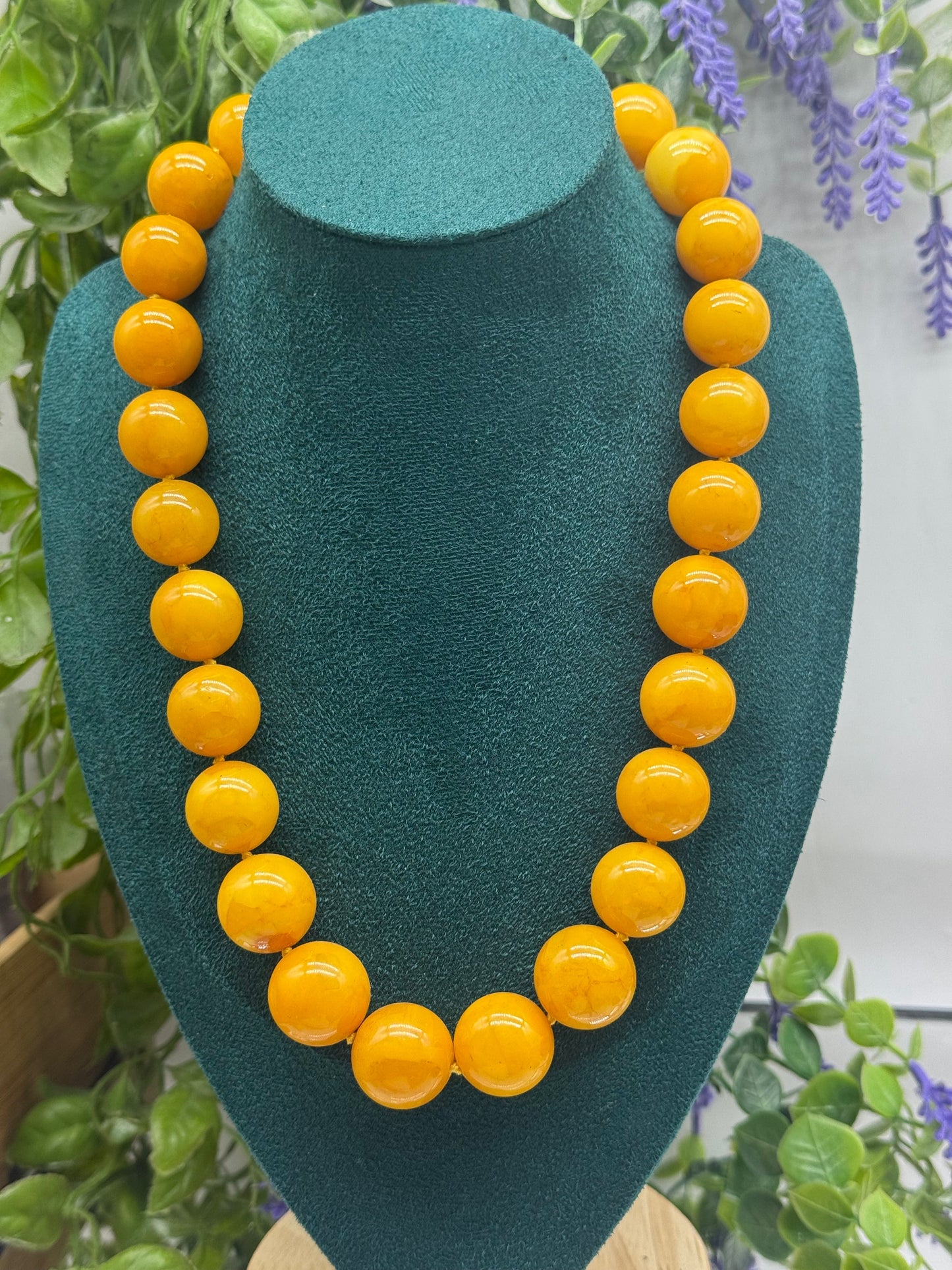 Butterscotch Amber 21mm Bead Necklace — Golden Glow & Timeless Warmth, 52cm Crystal Wellness