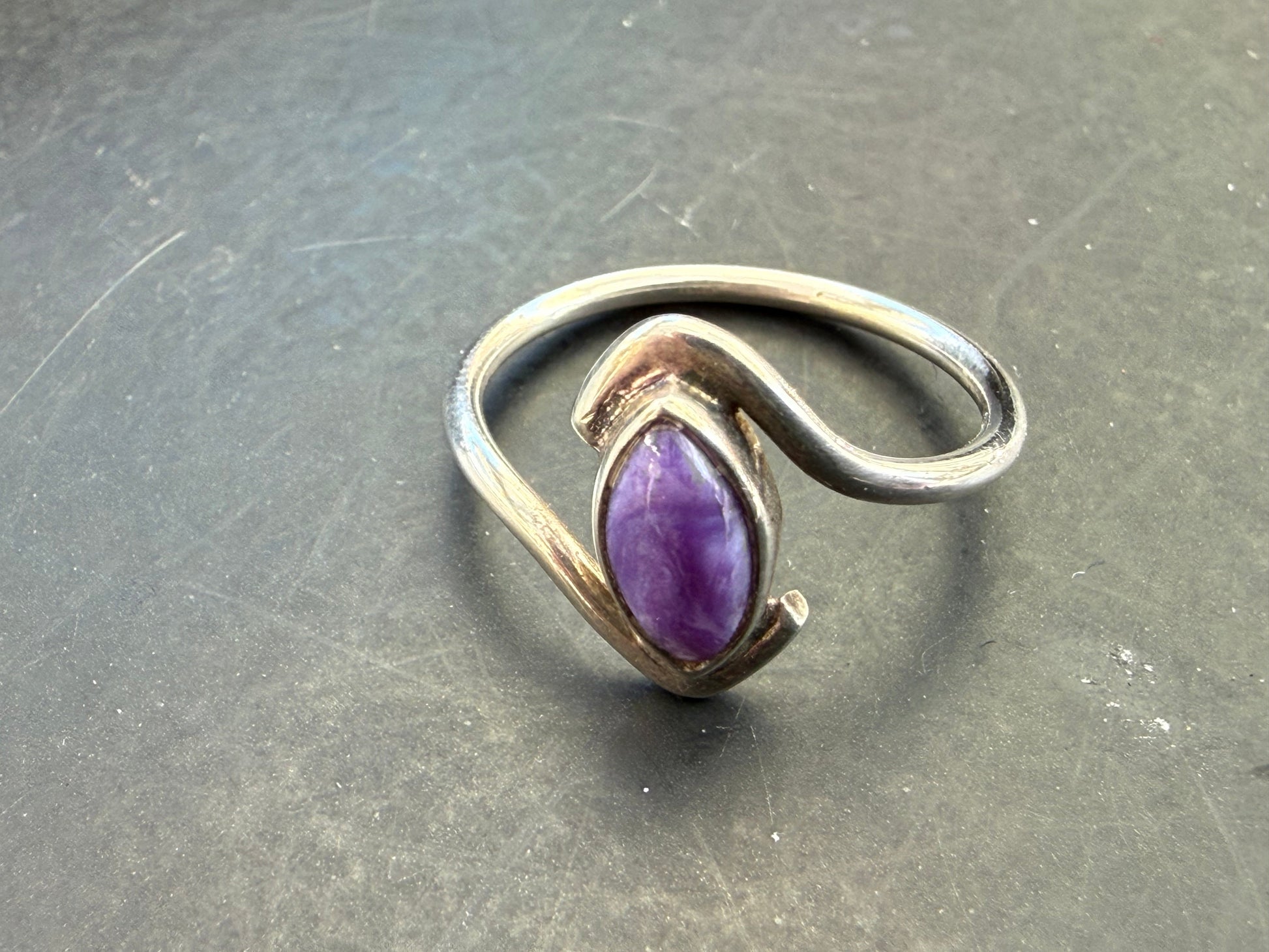 Charoite Ring, size 4.5 - Stone of Transformation & Soul Wisdom Crystal Wellness