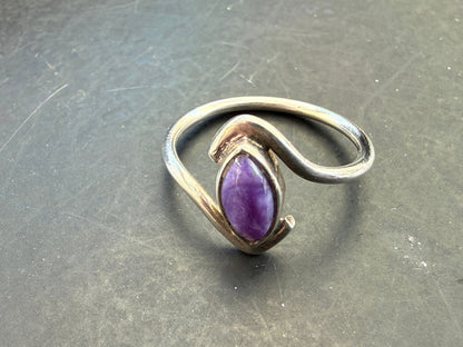 Charoite Ring, size 4.5 - Stone of Transformation & Soul Wisdom Crystal Wellness