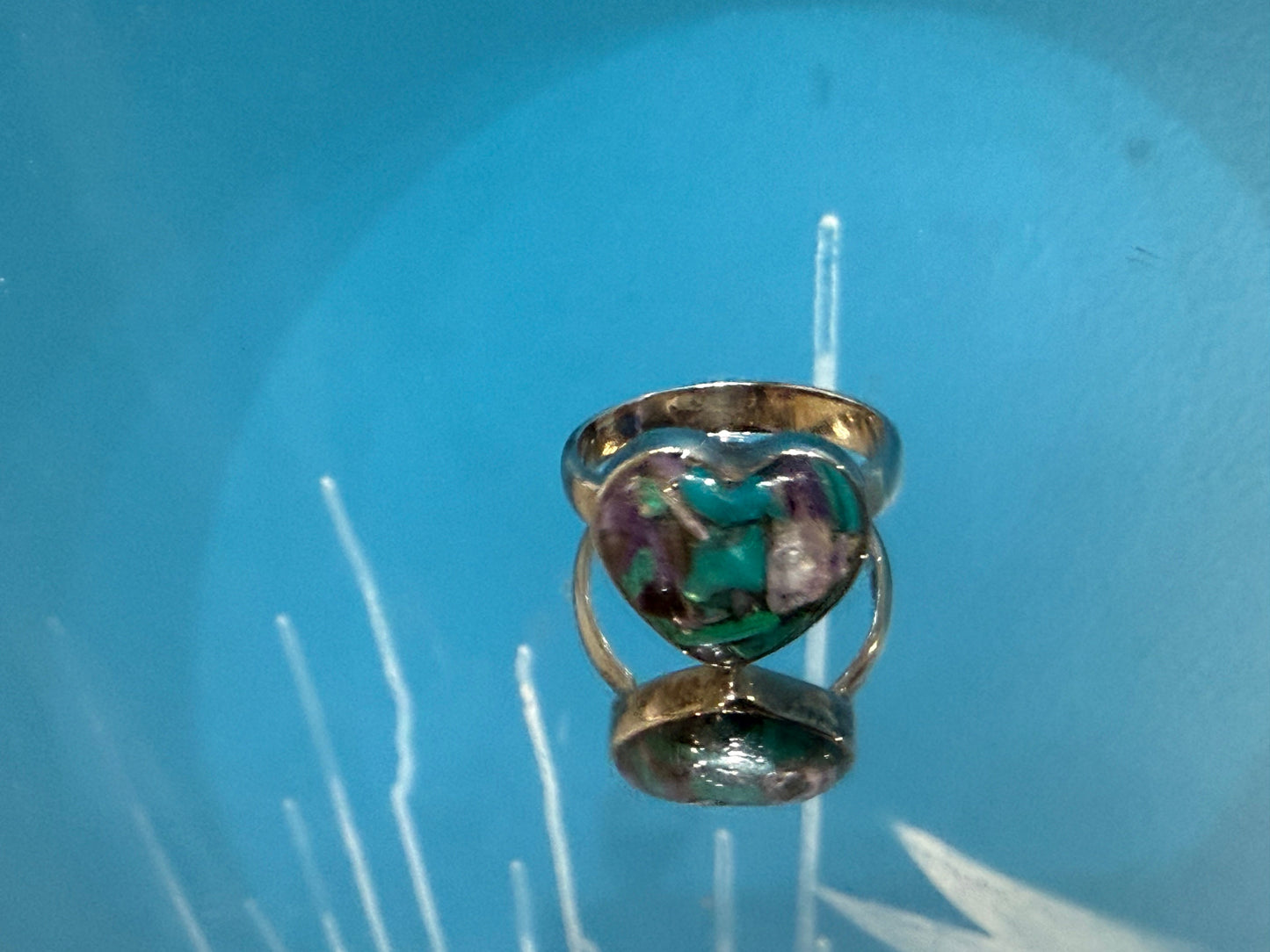 Charoite in Chrysocolla Ring, size 9  — The Alchemy of Transformation Crystal Wellness