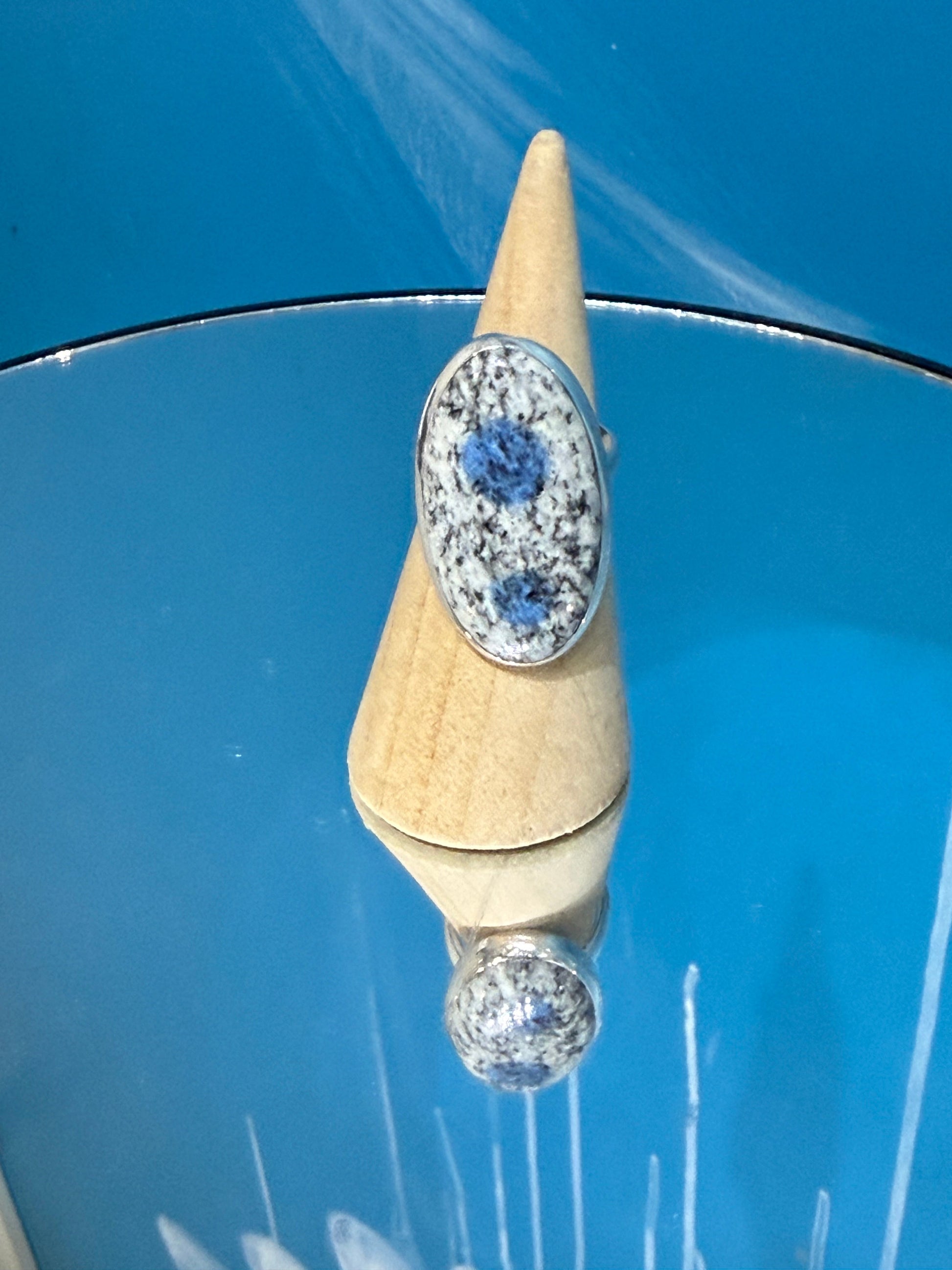 K2 Stone Silver Ring — Harmony of Earth & Sky, size 6.5 adjustable Crystal Wellness