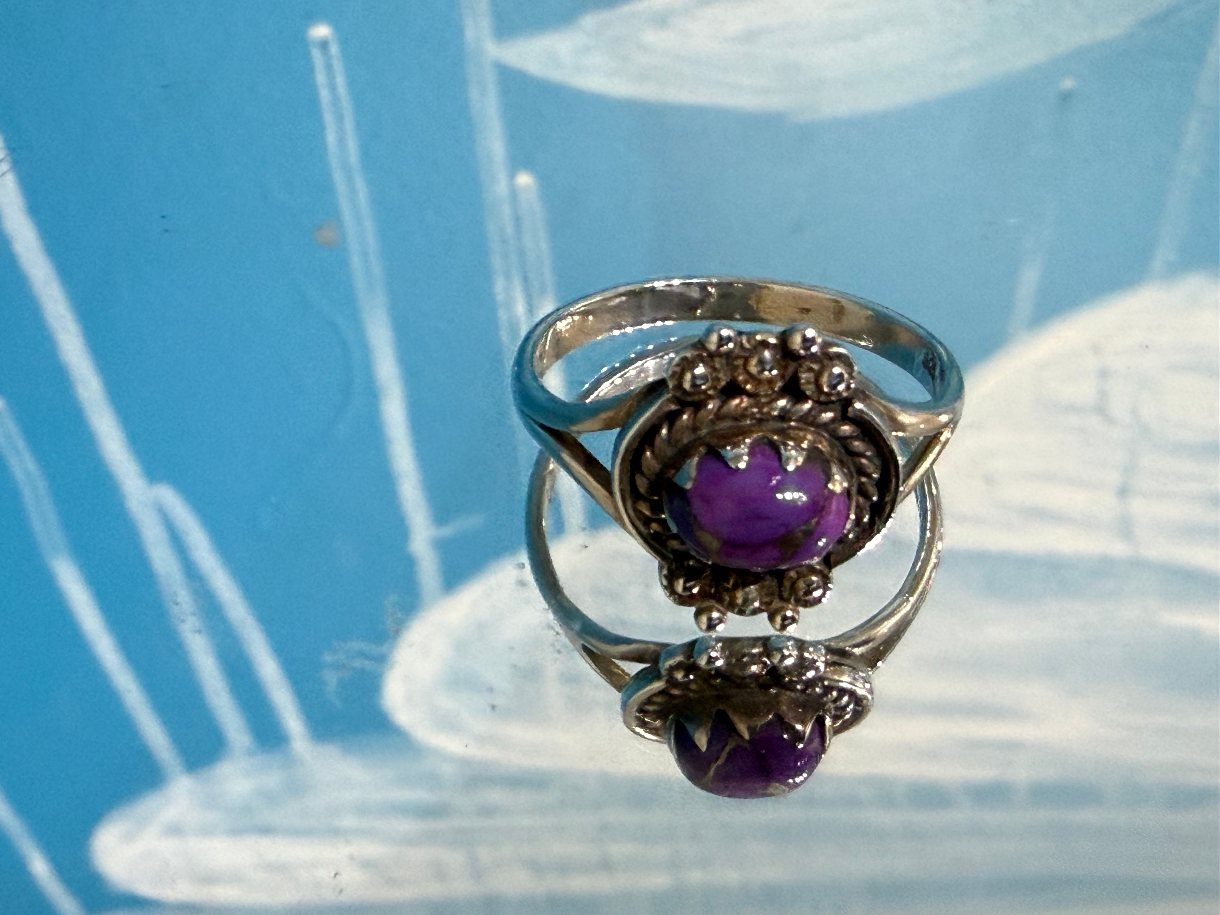 Purple Copper Turquoise Ring, size 10.5  — The Jewel of Transformation Crystal Wellness