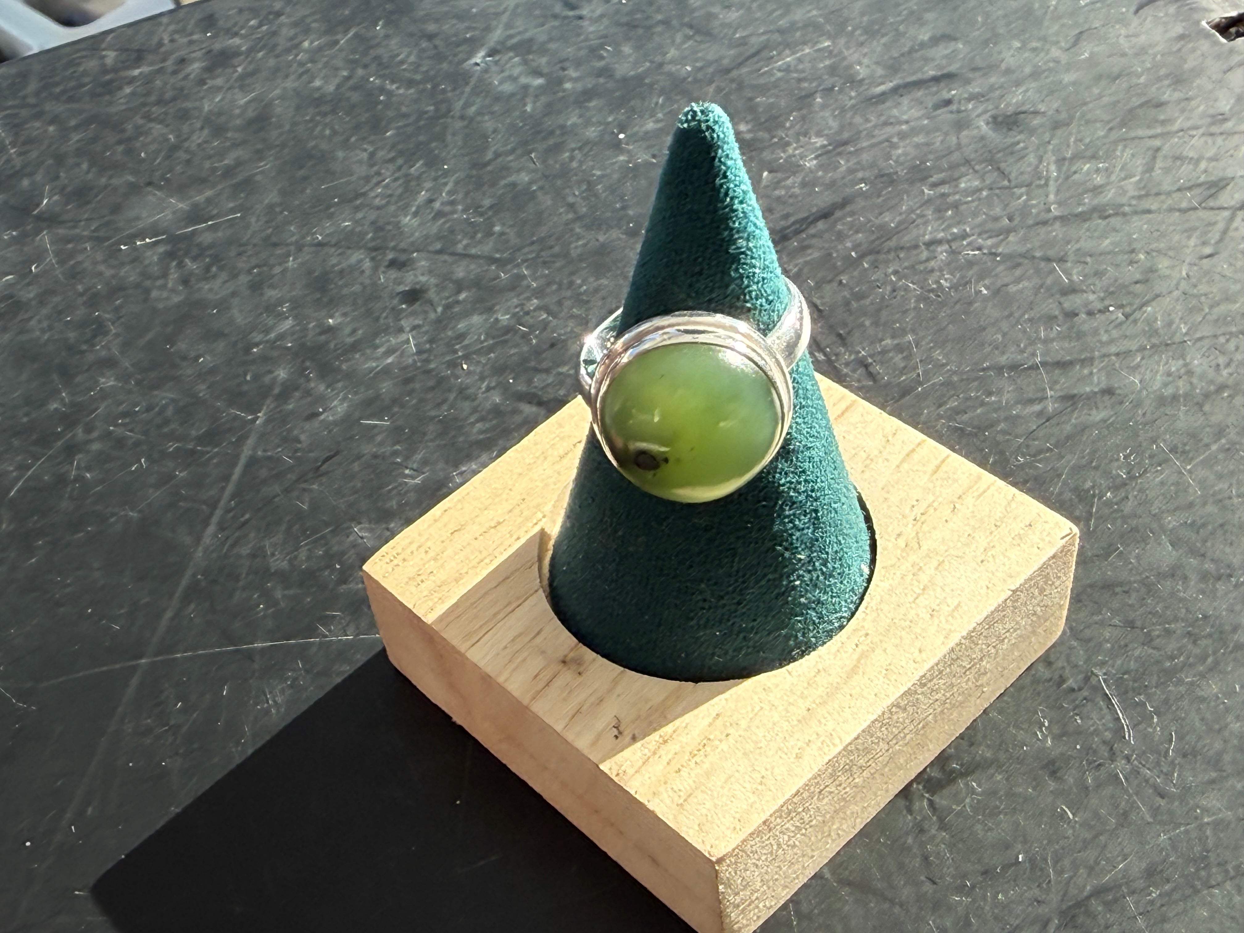 Nephrite Jade Ring, size 8 – Stone of Harmony, Wisdom & Abundance Crystal Wellness