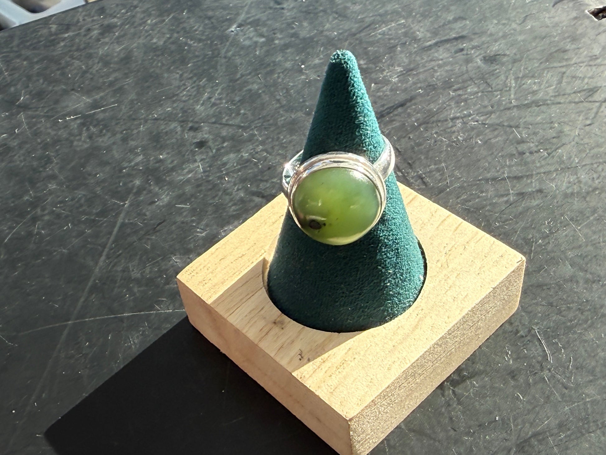 Nephrite Jade Ring, size 8 – Stone of Harmony, Wisdom & Abundance Crystal Wellness