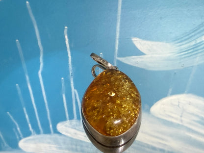 Baltic Amber Pendant — Golden Light & Ancient Wisdom, 45mmx29mm Crystal Wellness