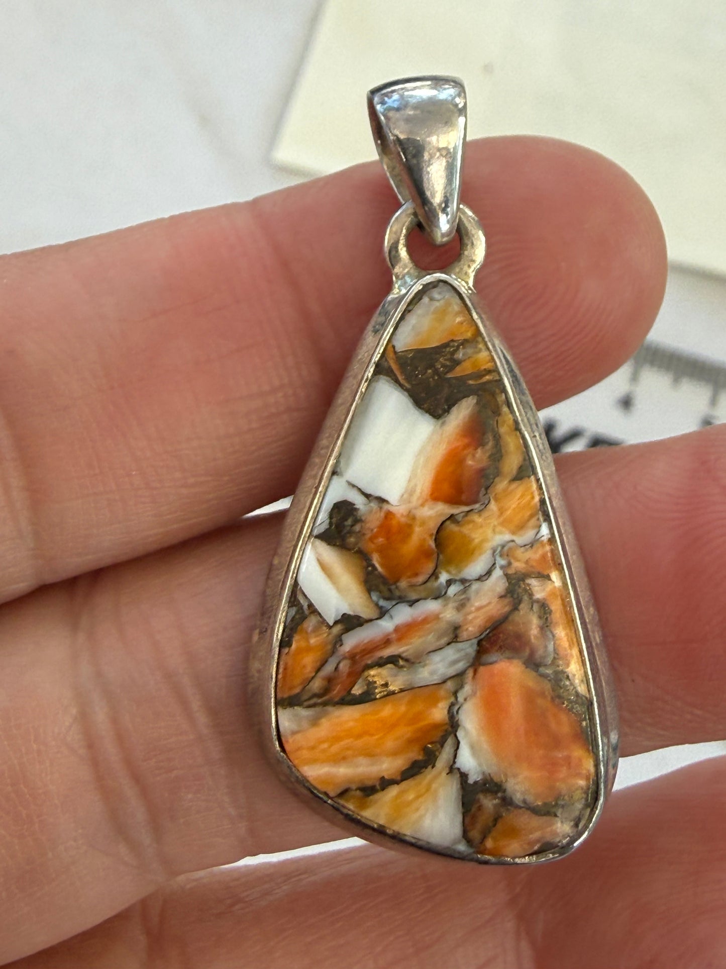 Spiny Oyster Turquoise Pendant – Stone of Vitality & Sacred Protection, 31mmx19mm Crystal Wellness