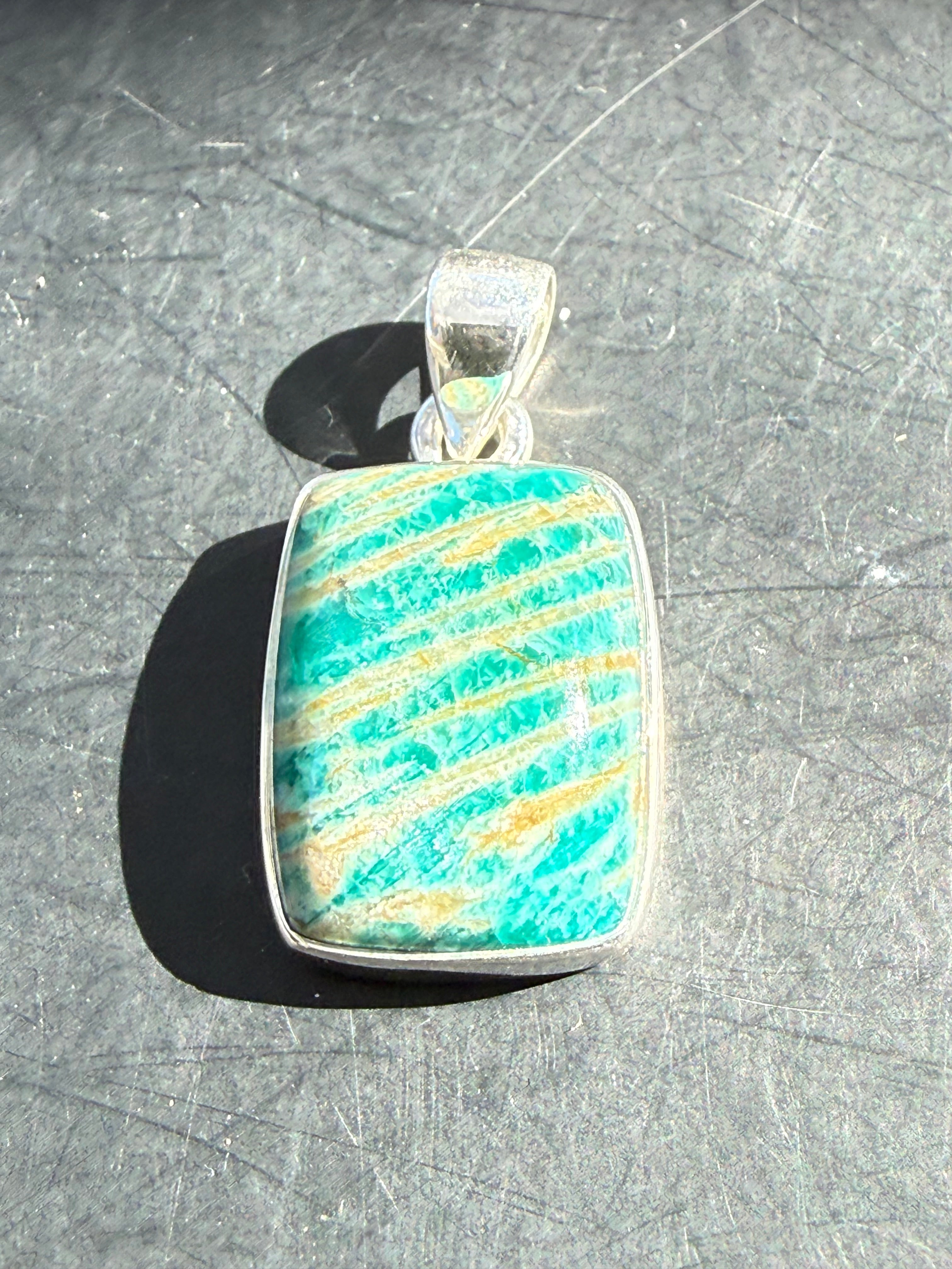 Amazonite Pendant — Stone of Truth & Inner Harmony, 22mmx15mm Crystal Wellness
