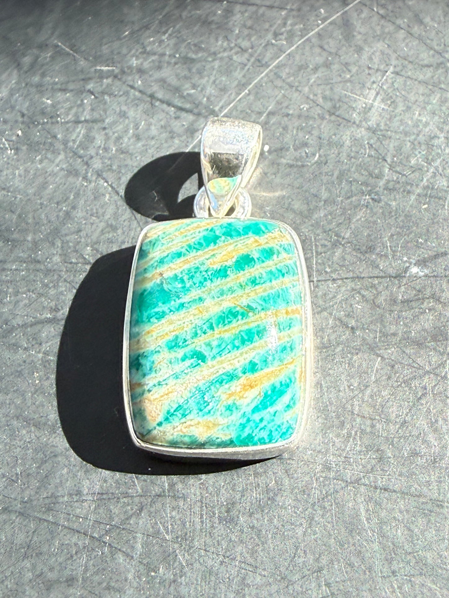 Amazonite Pendant — Stone of Truth & Inner Harmony, 22mmx15mm Crystal Wellness