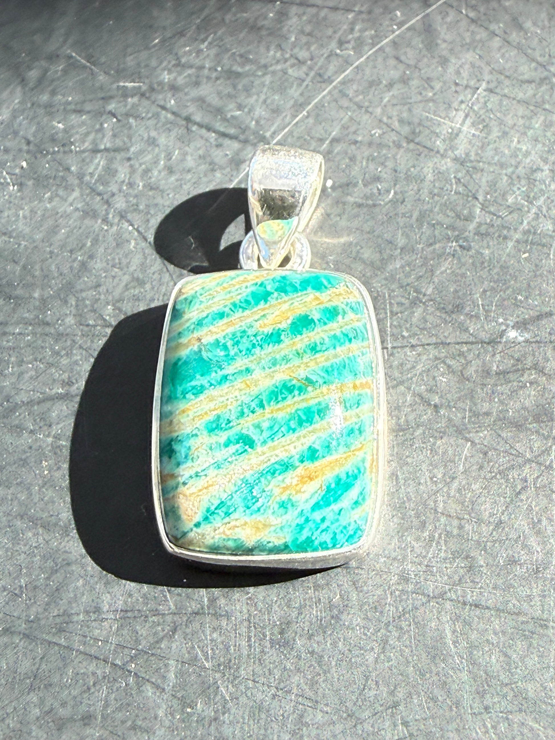 Amazonite Pendant — Stone of Truth & Inner Harmony, 22mmx15mm Crystal Wellness
