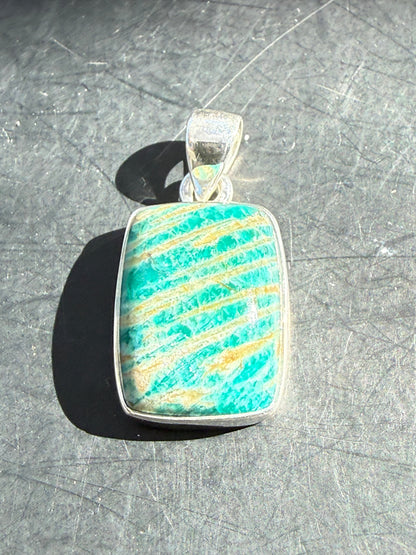 Amazonite Pendant — Stone of Truth & Inner Harmony, 22mmx15mm Crystal Wellness