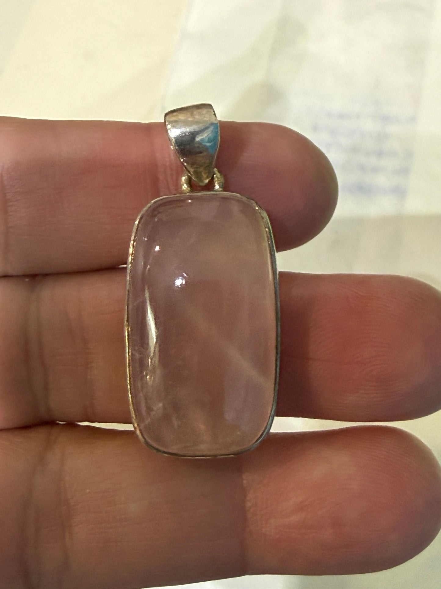 Rose Quartz Pendant – Stone of Love & Gentle Healing, 28mmx17mm Crystal Wellness
