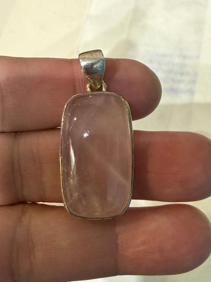 Rose Quartz Pendant – Stone of Love & Gentle Healing, 28mmx17mm Crystal Wellness