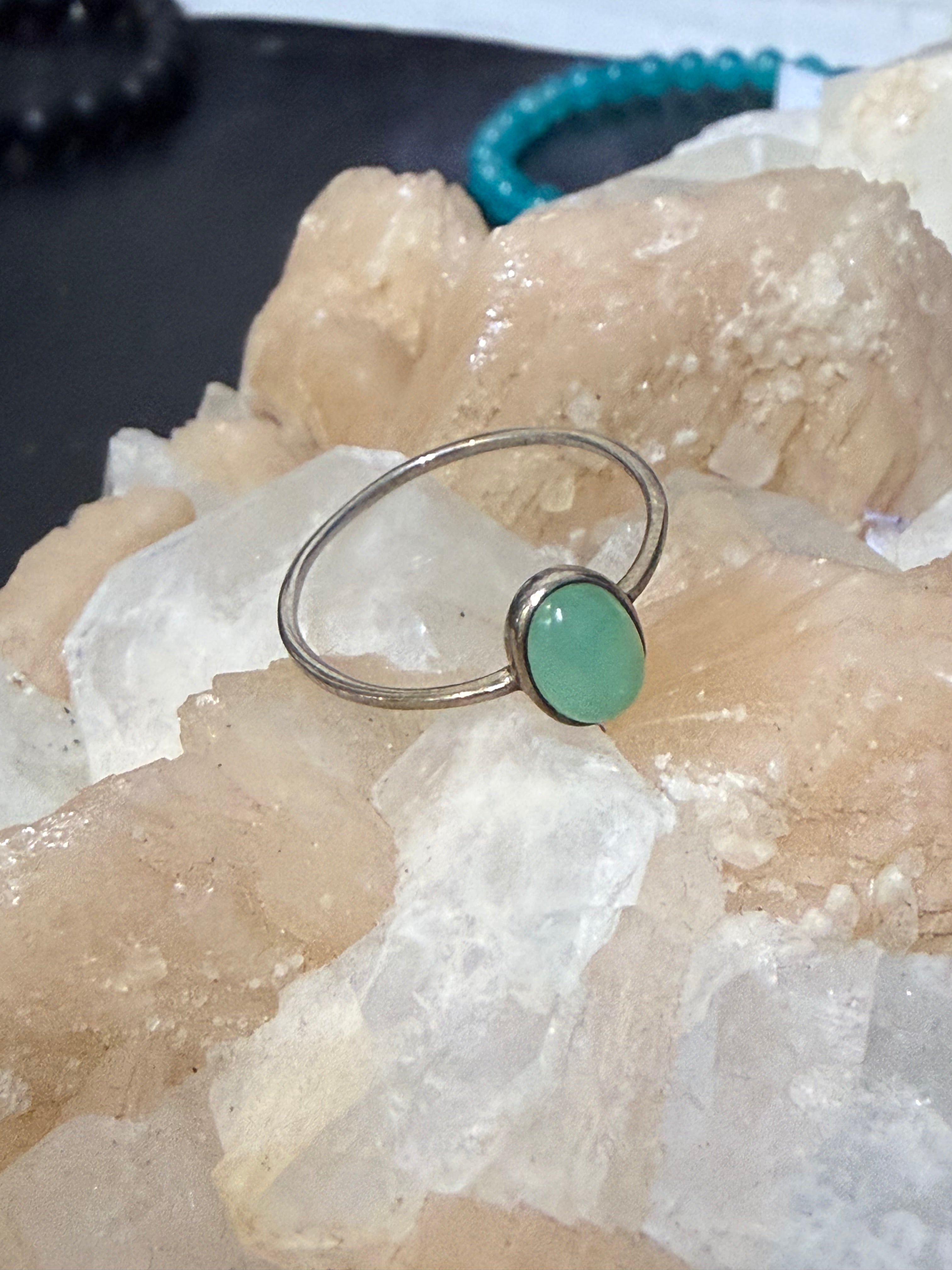 Natural Chrysoprase Ring, size 9 – Sterling Silver | Stone of Joy, Hope & Heart Healing Crystal Wellness