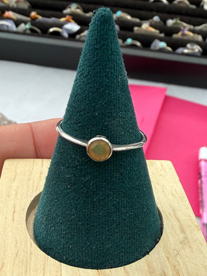 Ethiopian Opal Ring – A Stone of Inspiration, Intuition & Divine Light, size 8 Crystal Wellness