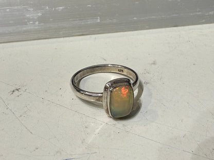 Australian Opal Ring, size 7 – Light of Intuition & Sacred Transformation Crystal Wellness