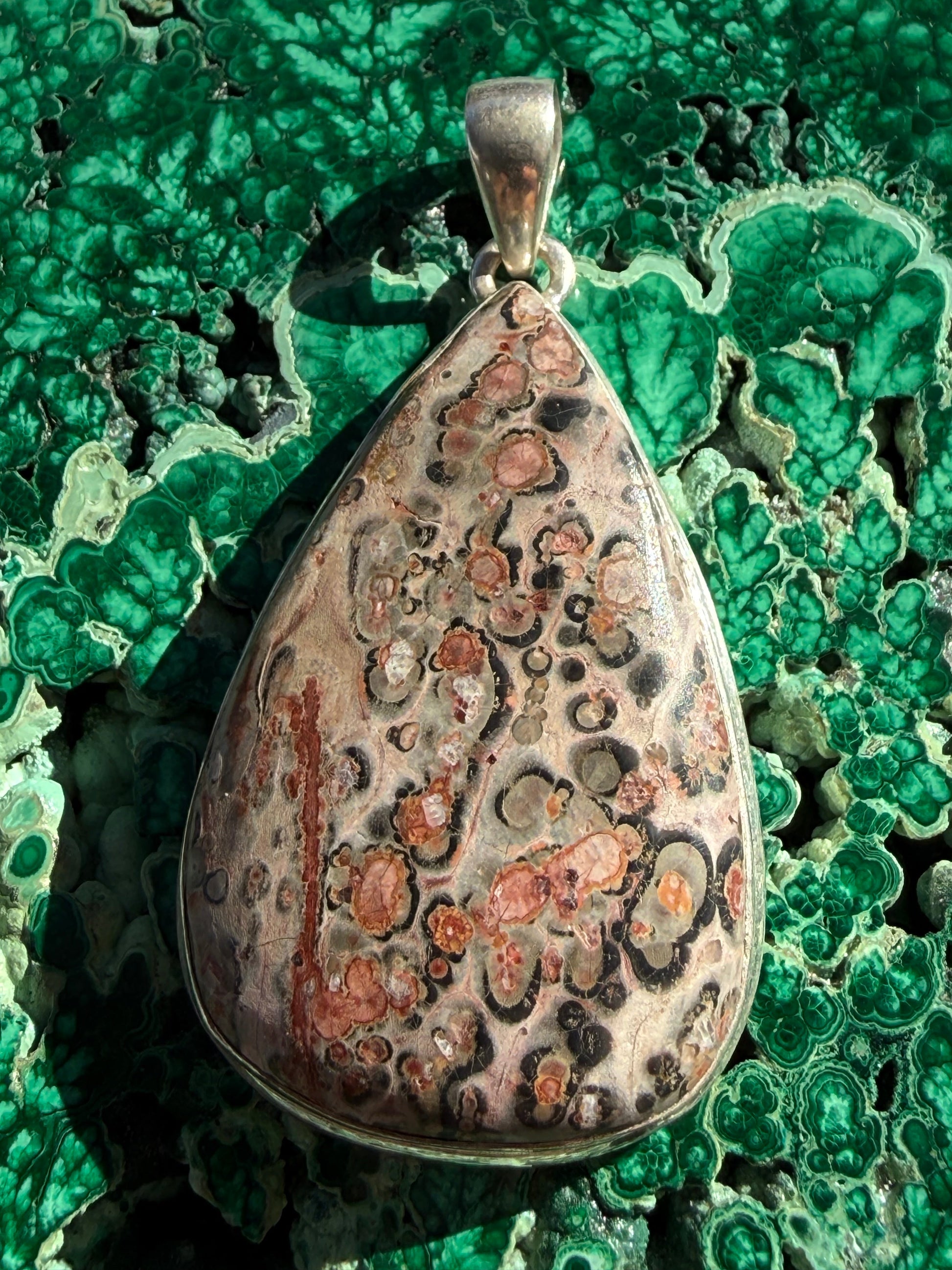 Wild Spirit Leopard Skin Jasper Pendant 47mmx29mm Crystal Wellness
