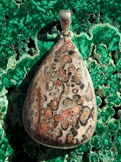 Wild Spirit Leopard Skin Jasper Pendant 47mmx29mm Crystal Wellness