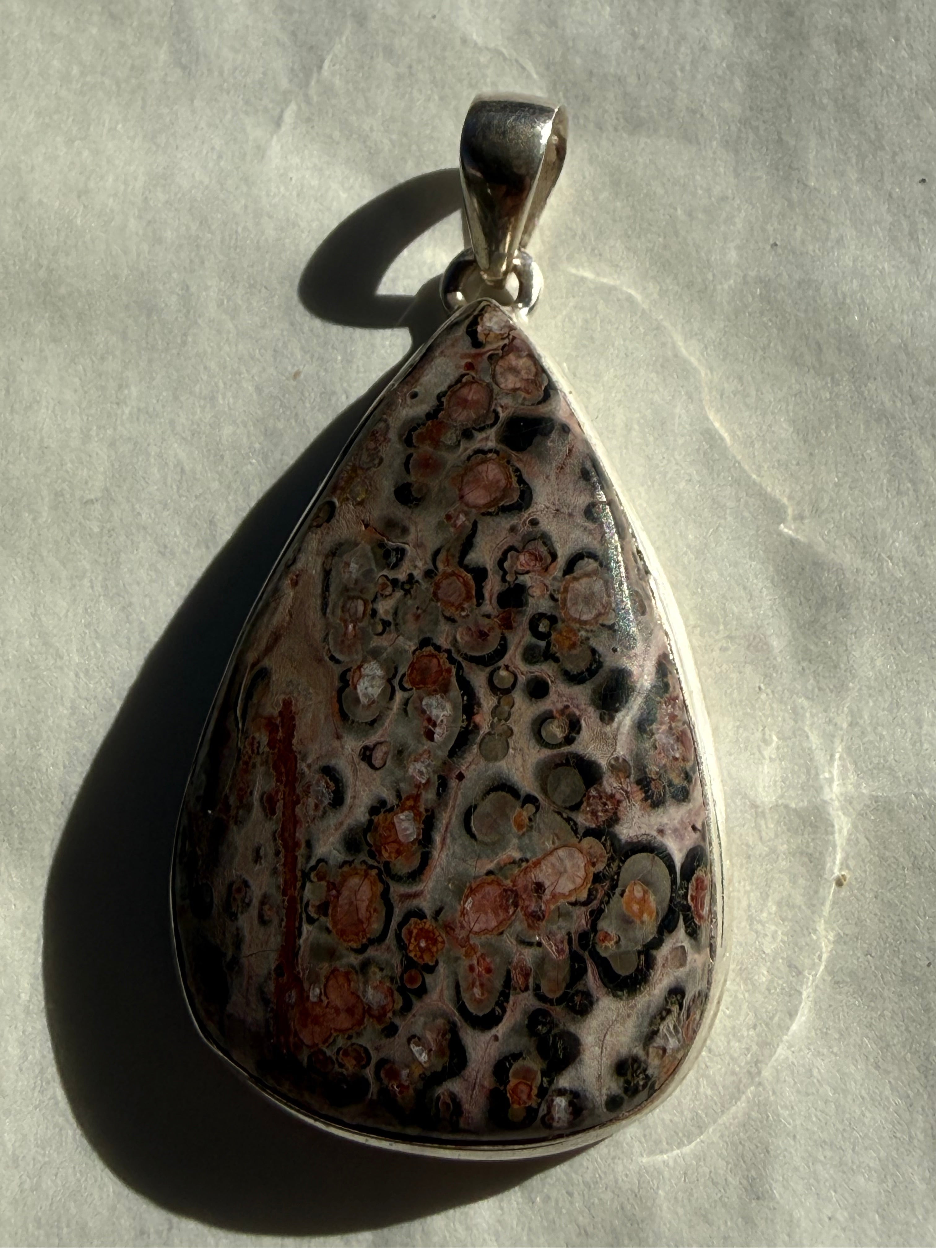 Wild Spirit Leopard Skin Jasper Pendant 47mmx29mm Crystal Wellness