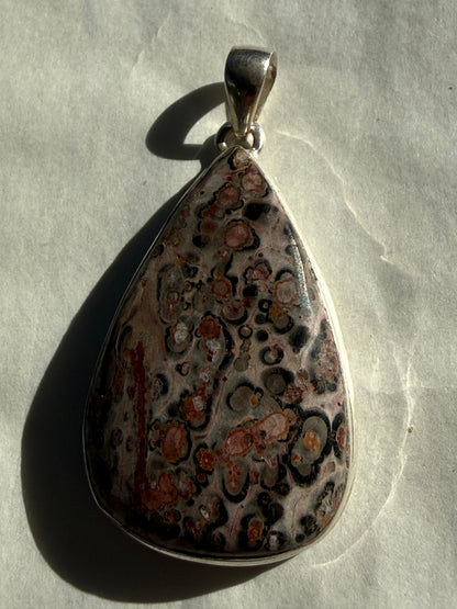 Wild Spirit Leopard Skin Jasper Pendant 47mmx29mm Crystal Wellness
