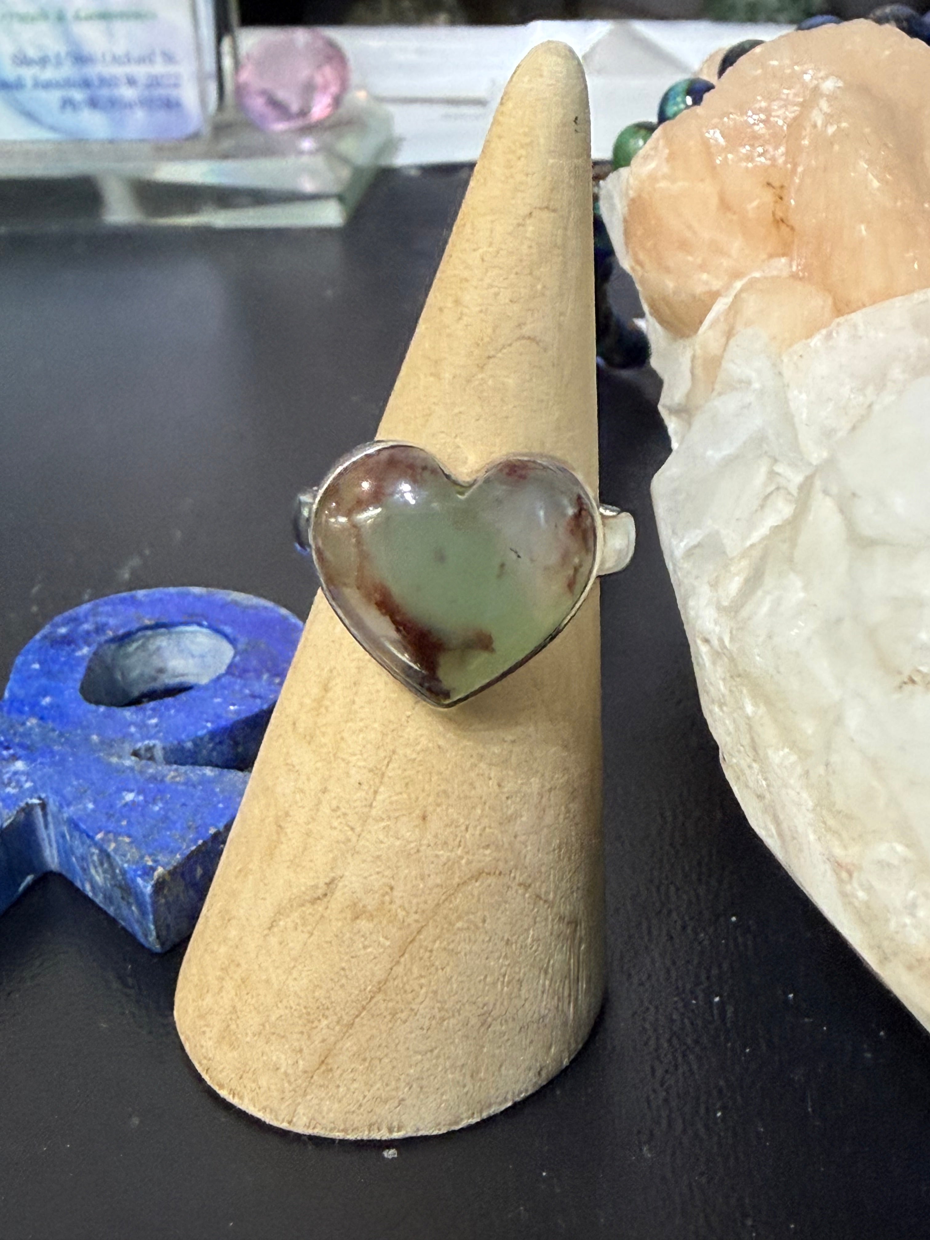 Aquaprase Ring, size 8.5 — The Stone of Calm & Renewal Crystal Wellness