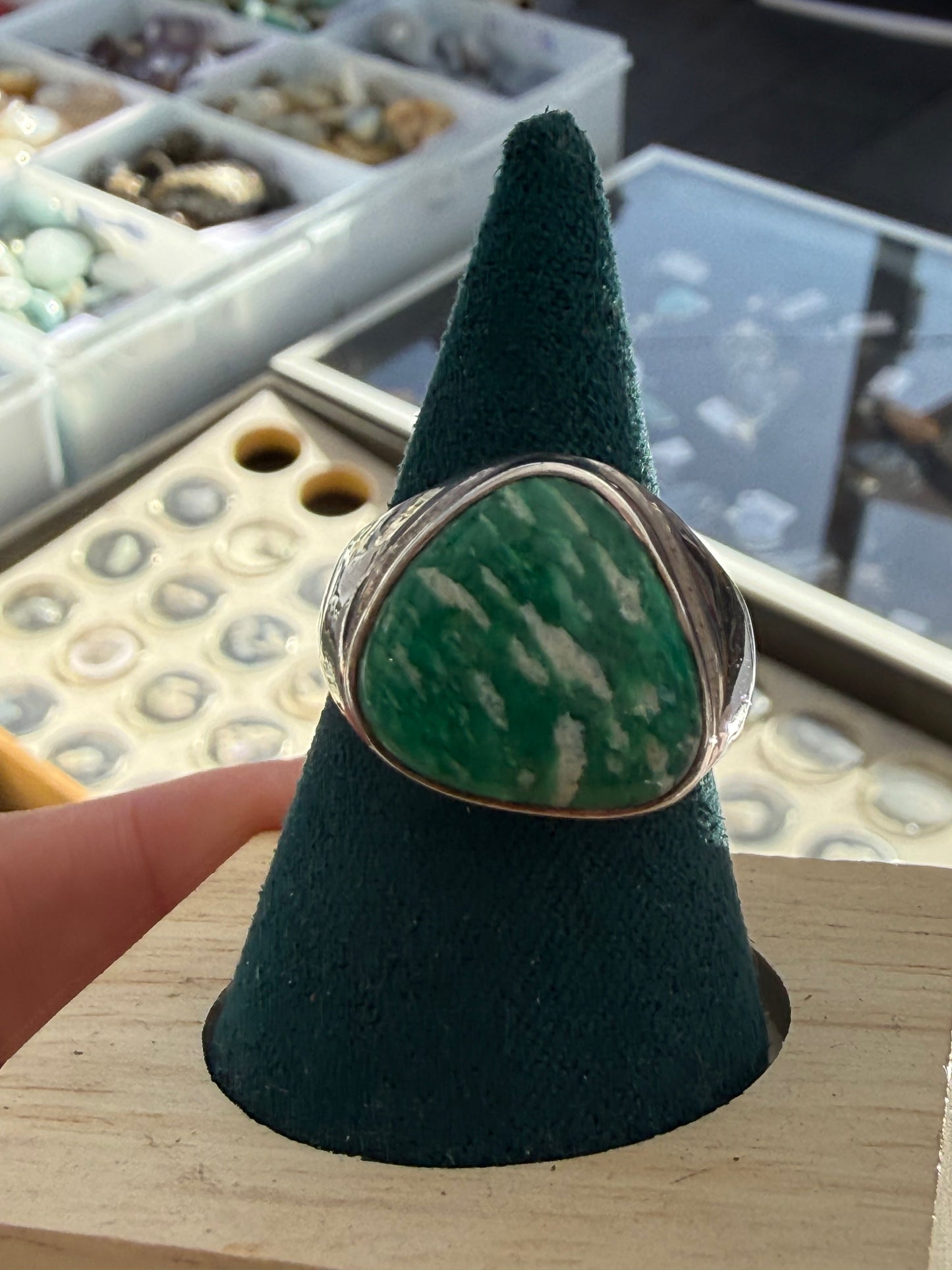 Amazonite Ring — Stone of Truth & Harmony, size 9 Crystal Wellness