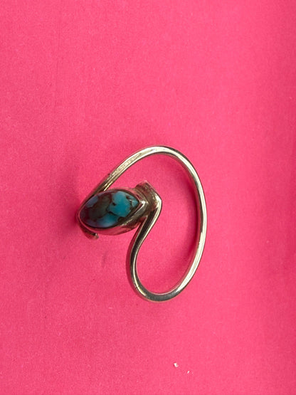 Blue Copper Turquoise Ring – A Stone of Strength, Communication & Positive Energy, size 5.5 Crystal Wellness