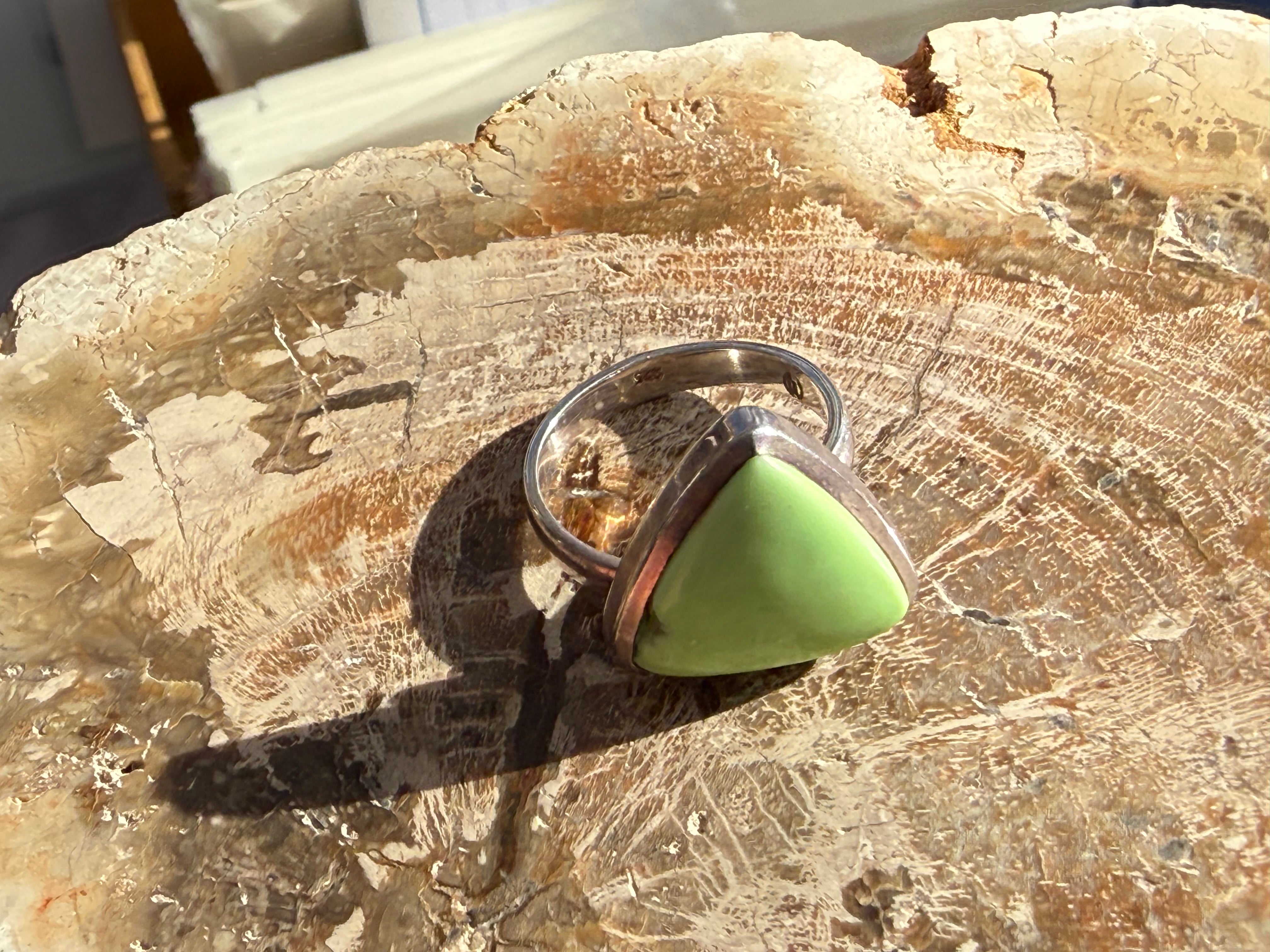 Lemon Chrysoprase Ring, size 7 adjustable – Joy • Hope • New Beginnings Crystal Wellness