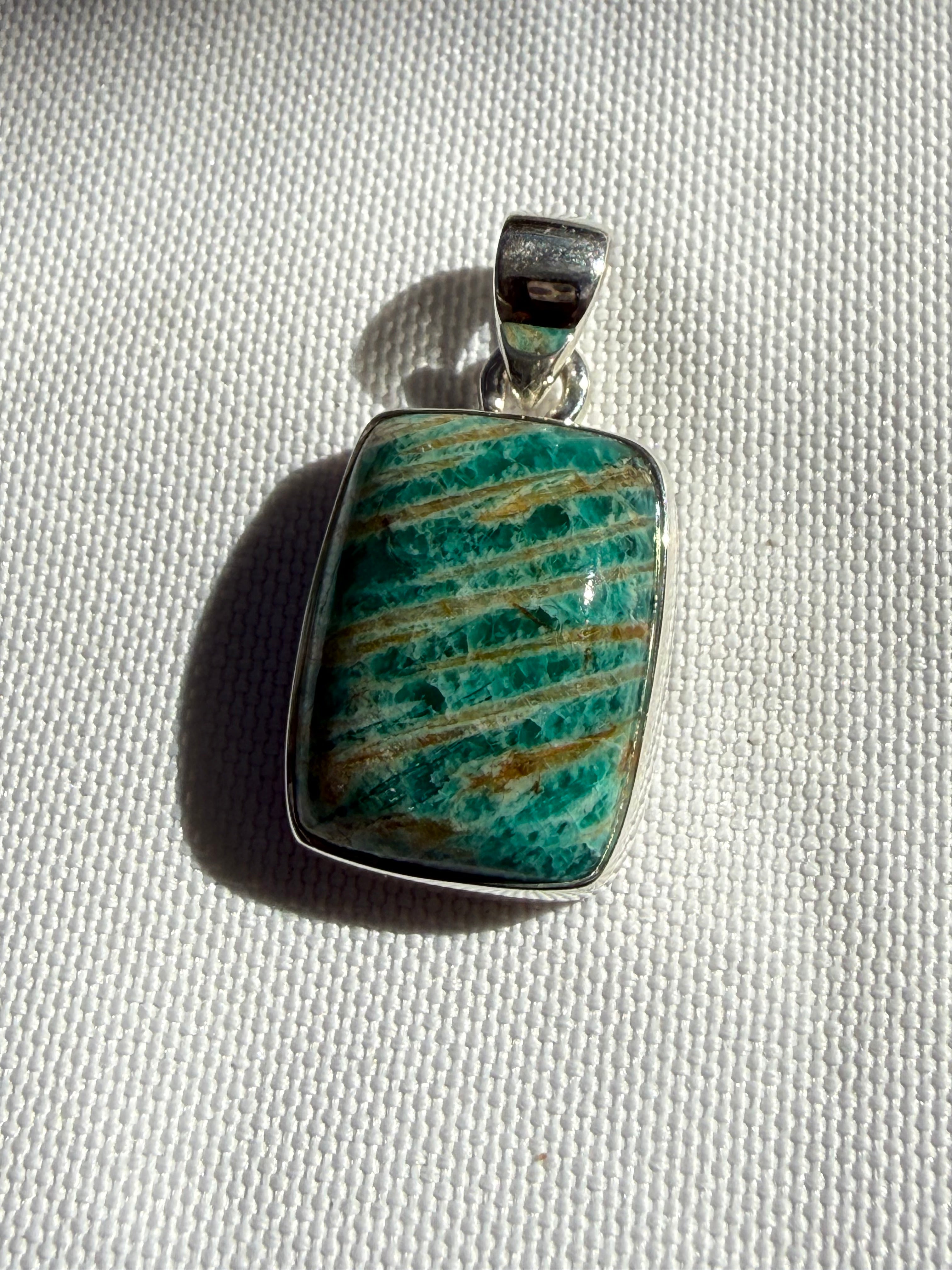 Amazonite Pendant — Stone of Truth & Inner Harmony, 22mmx15mm Crystal Wellness