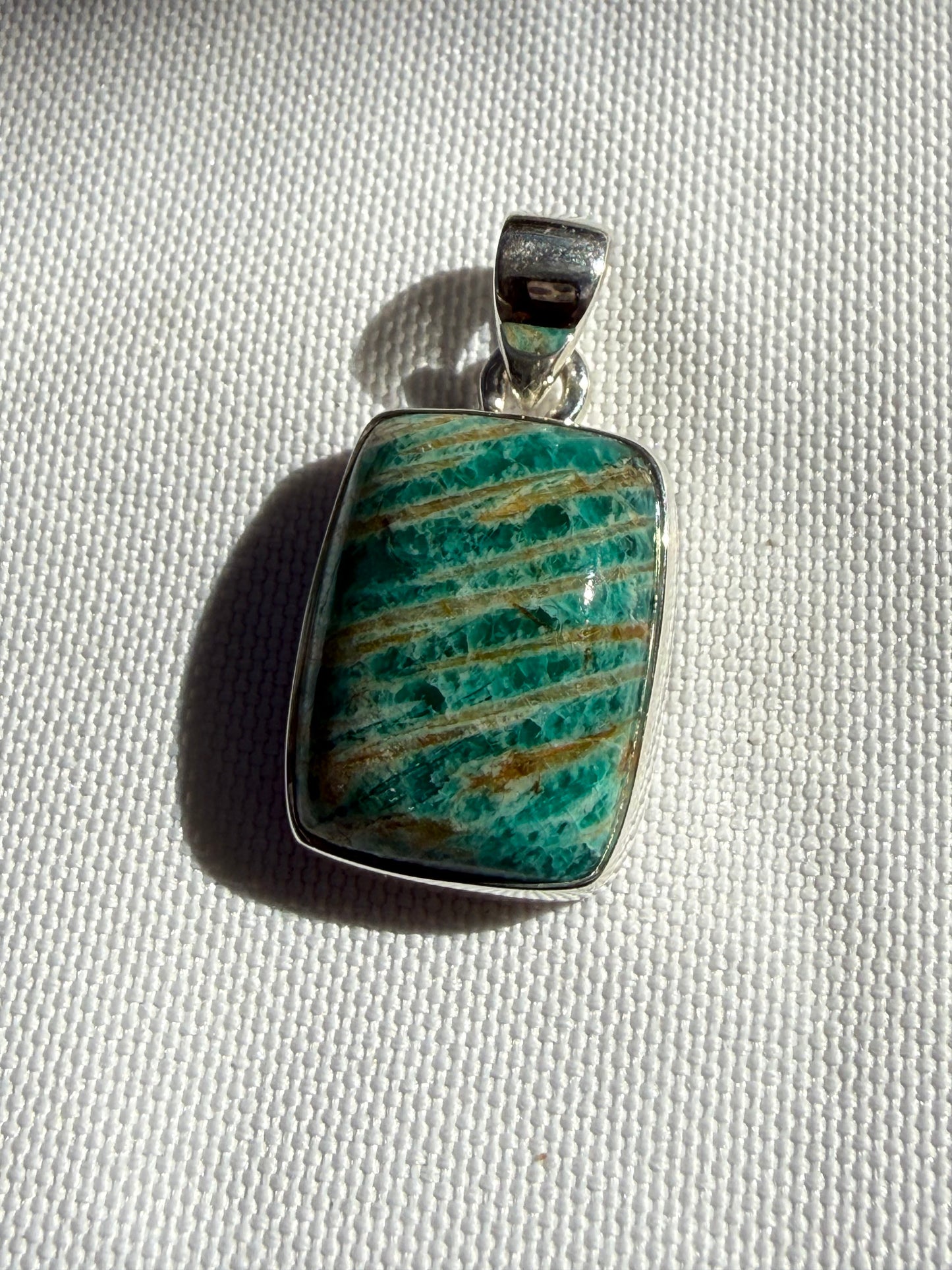 Amazonite Pendant — Stone of Truth & Inner Harmony, 22mmx15mm Crystal Wellness